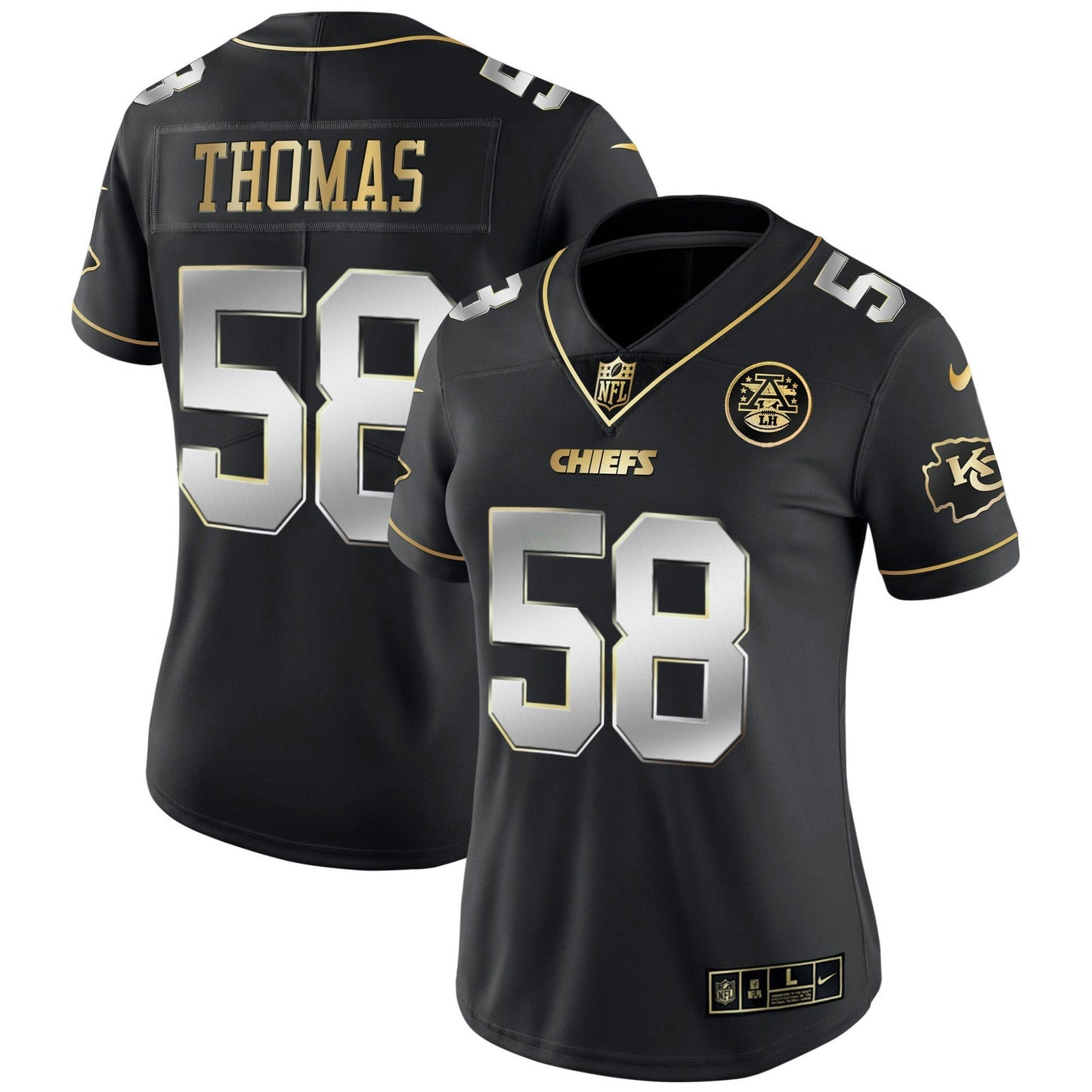 Camisa NFL Kansas City Chiefs Women’s Branca Dourada & Preta Dourada