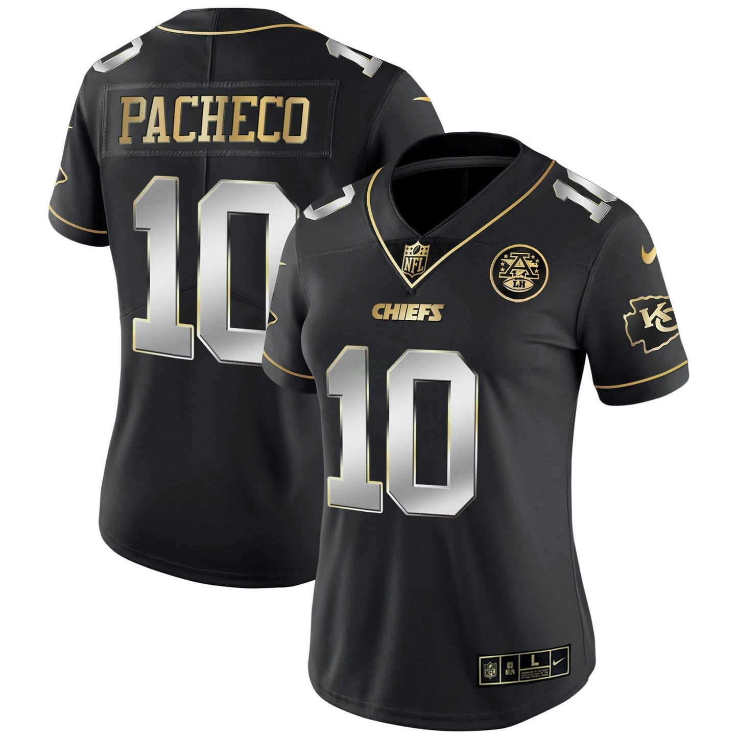 Camisa NFL Kansas City Chiefs Women’s Branca Dourada & Preta Dourada