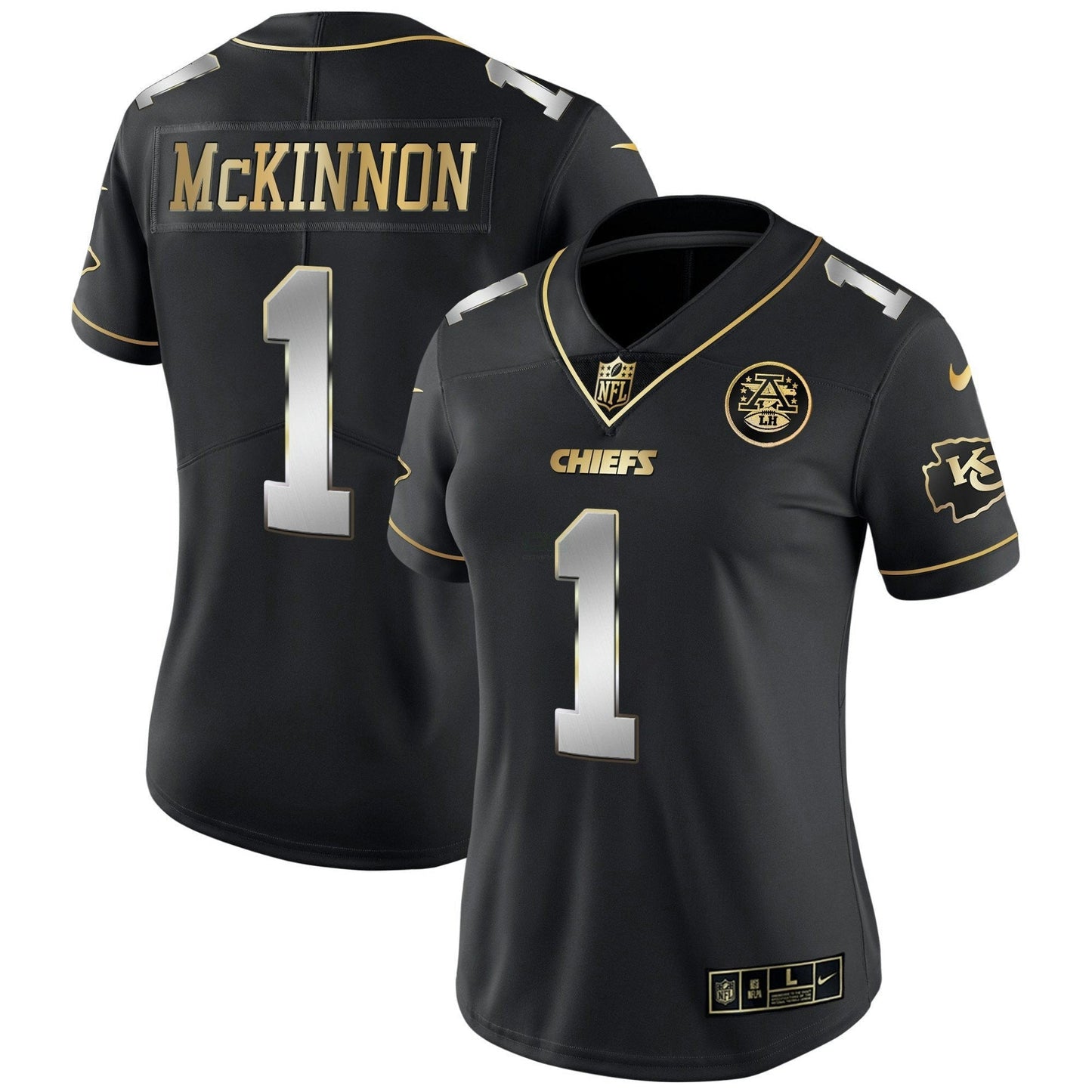 Camisa NFL Kansas City Chiefs Women’s Branca Dourada & Preta Dourada