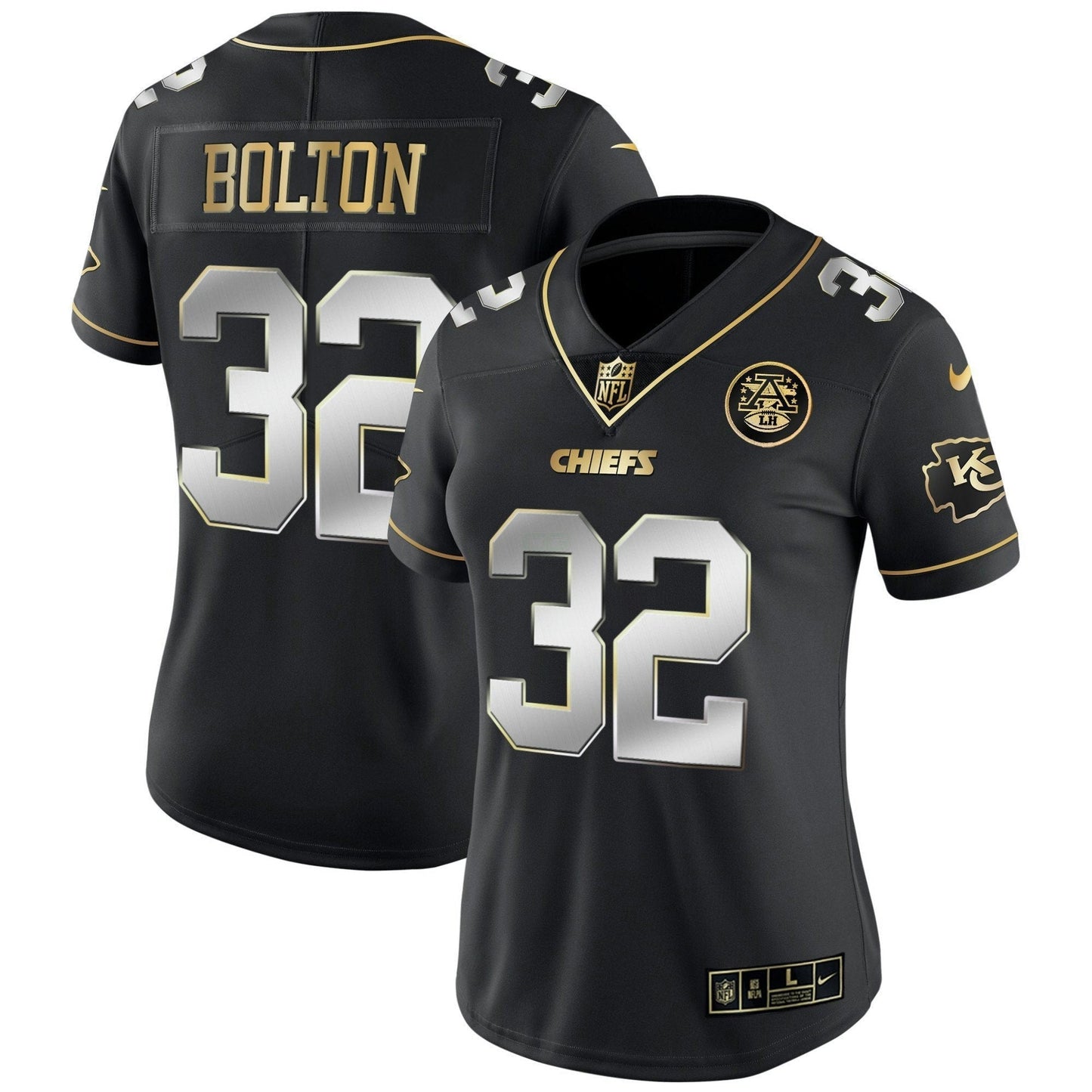 Camisa NFL Kansas City Chiefs Women’s Branca Dourada & Preta Dourada