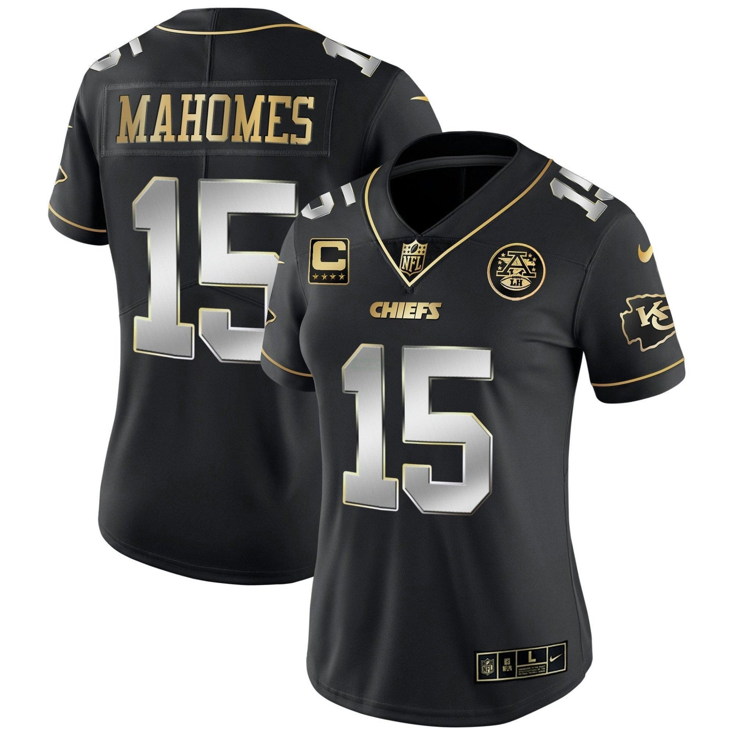 Camisa NFL Kansas City Chiefs Women’s Branca Dourada & Preta Dourada