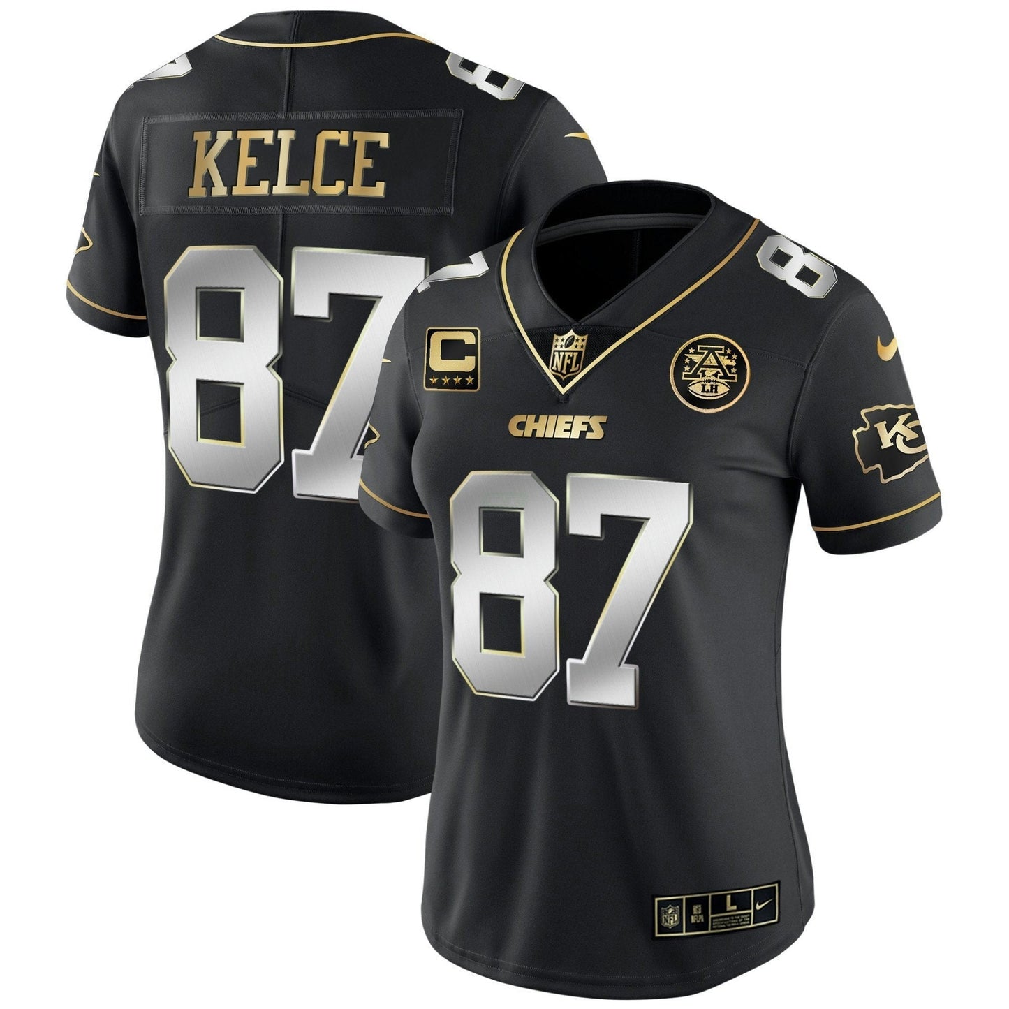 Camisa NFL Kansas City Chiefs Women’s Branca Dourada & Preta Dourada