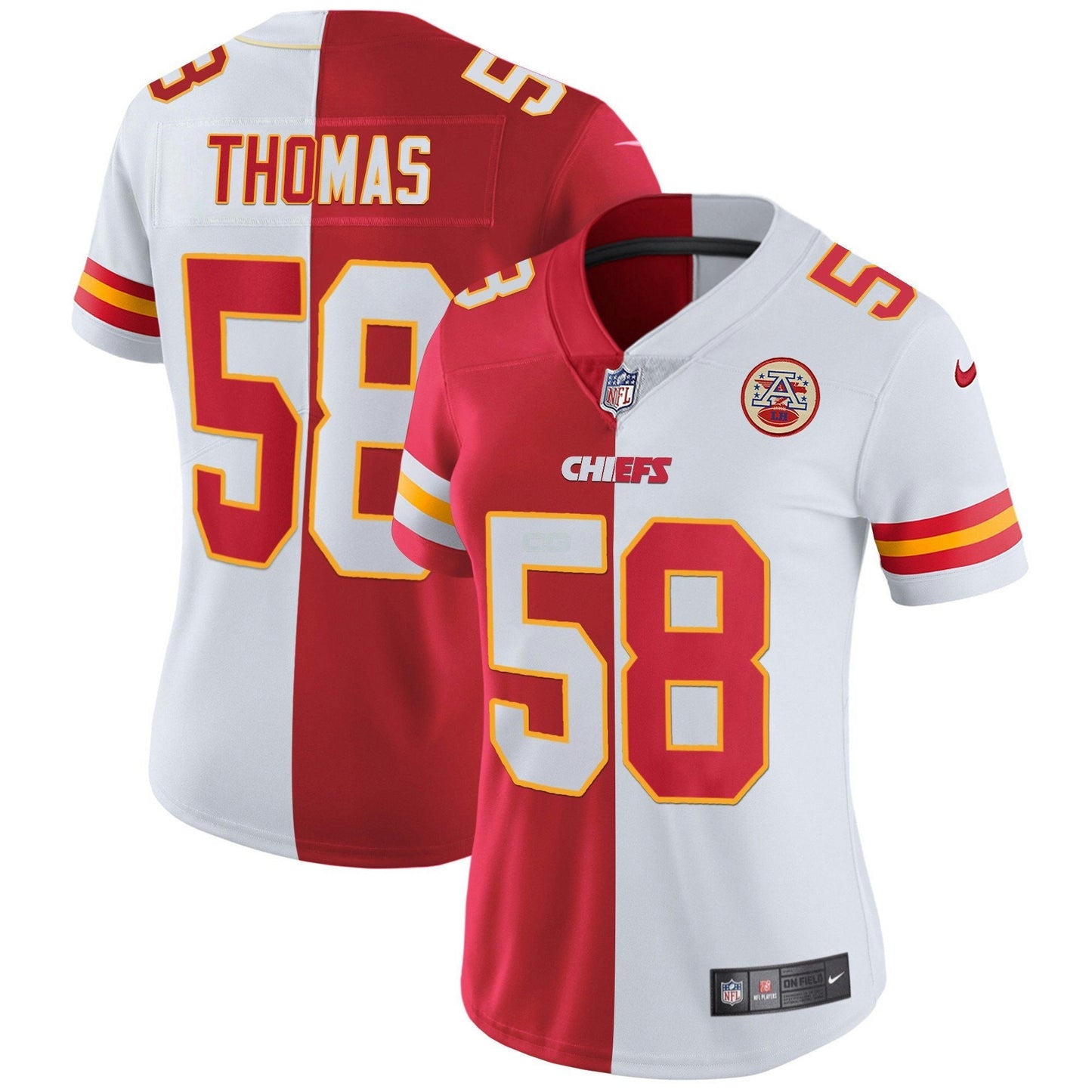 Camisa NFL Kansas City Chiefs Women’s Branca Dourada & Preta Dourada
