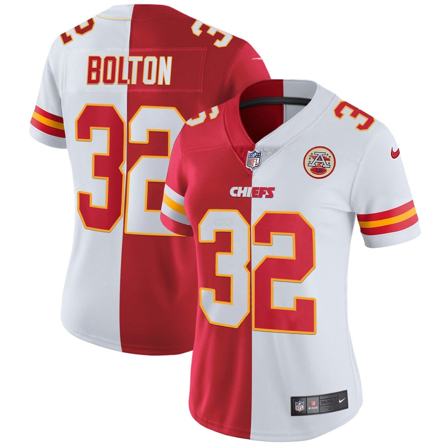 Camisa NFL Kansas City Chiefs Women’s Branca Dourada & Preta Dourada