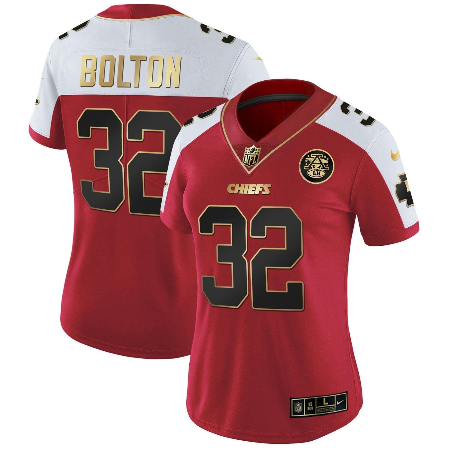Camisa NFL Kansas City Chiefs Women’s Branca Dourada & Preta Dourada