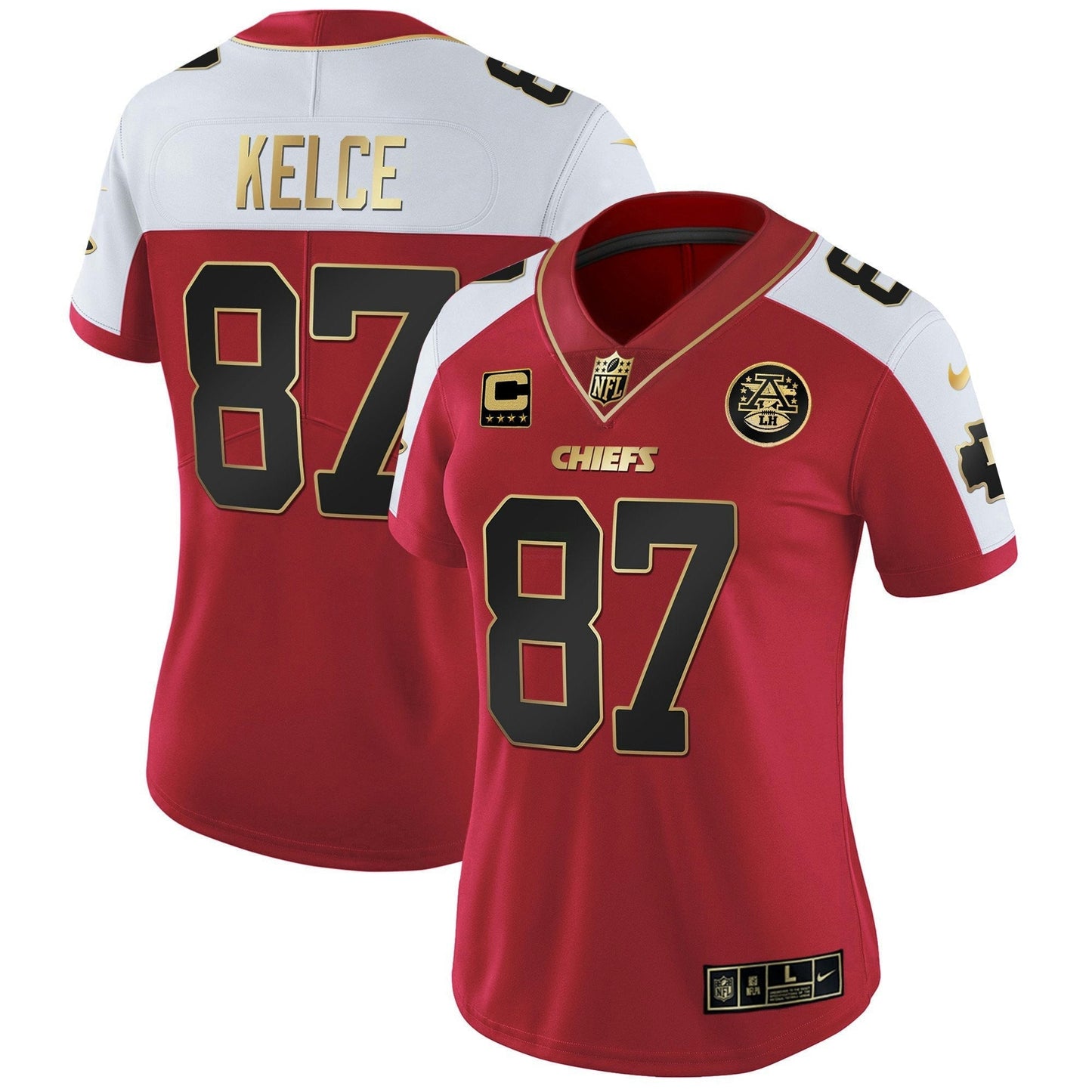 Camisa NFL Kansas City Chiefs Women’s Branca Dourada & Preta Dourada
