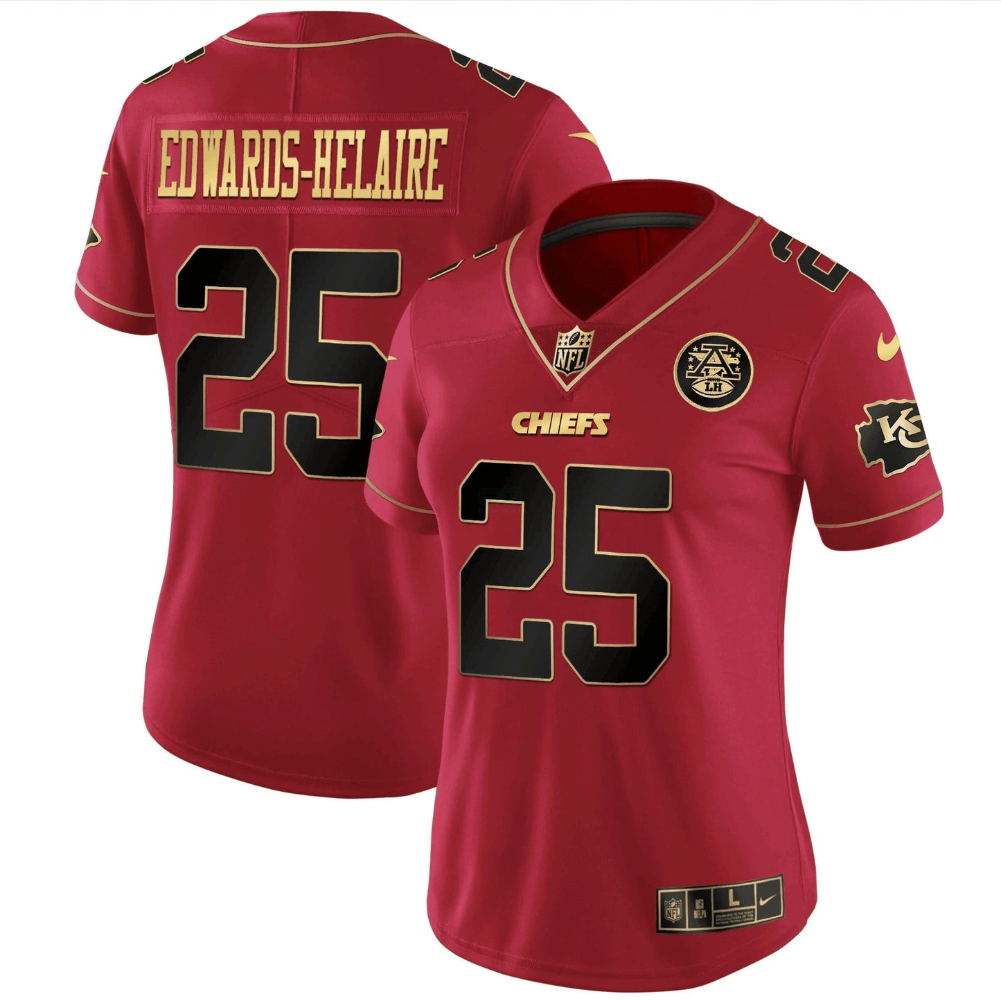 Camisa NFL Kansas City Chiefs Women’s Branca Dourada & Preta Dourada