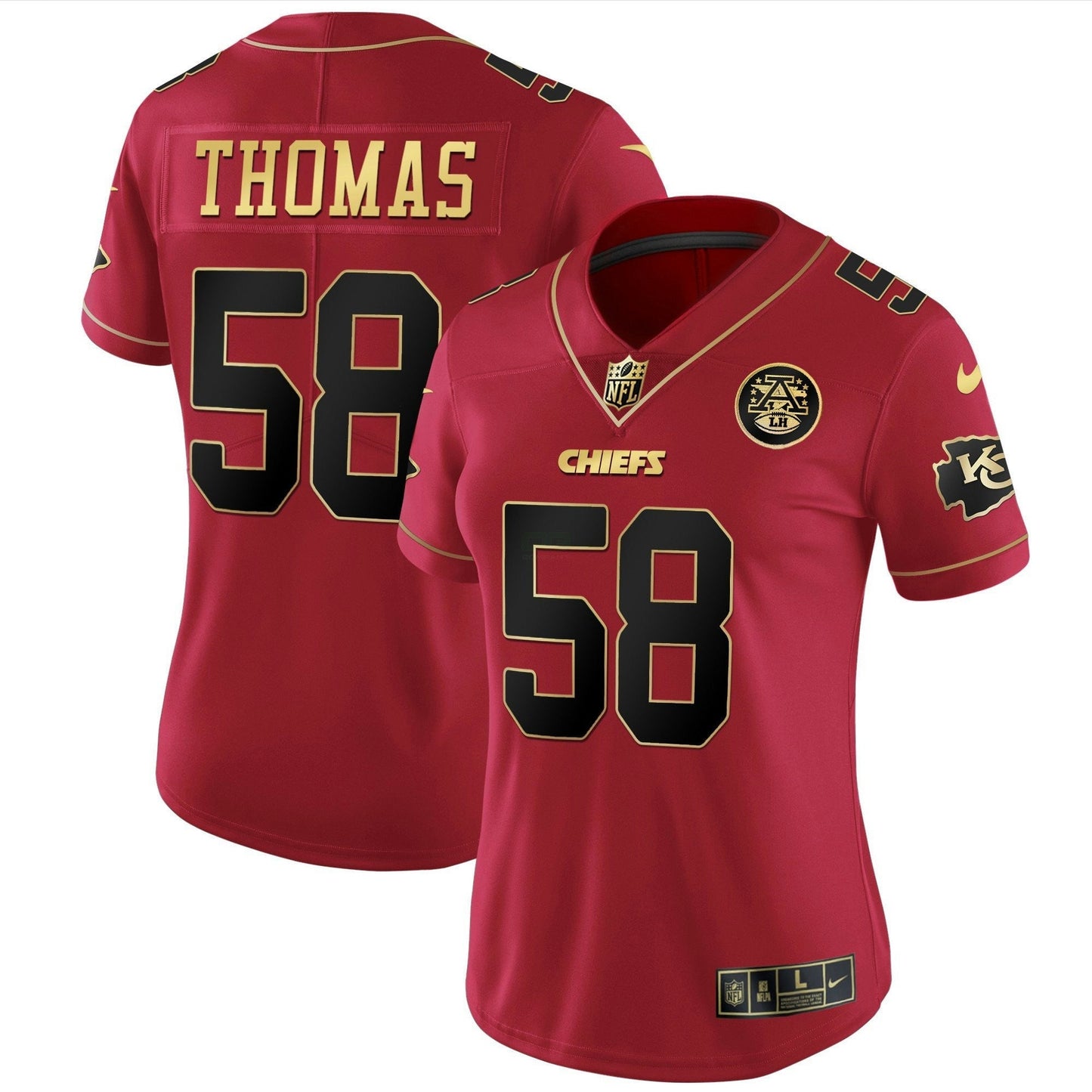 Camisa NFL Kansas City Chiefs Women’s Branca Dourada & Preta Dourada