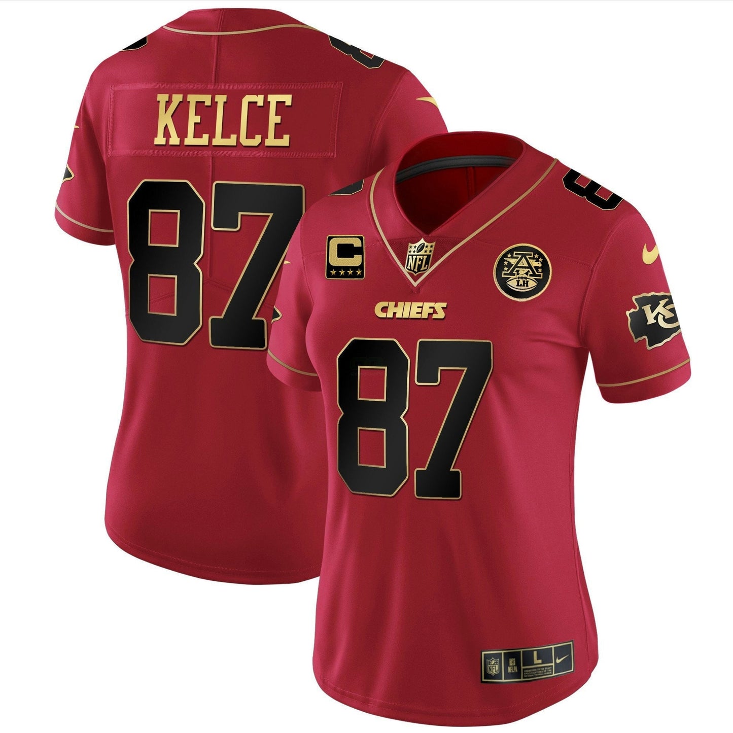 Camisa NFL Kansas City Chiefs Women’s Branca Dourada & Preta Dourada