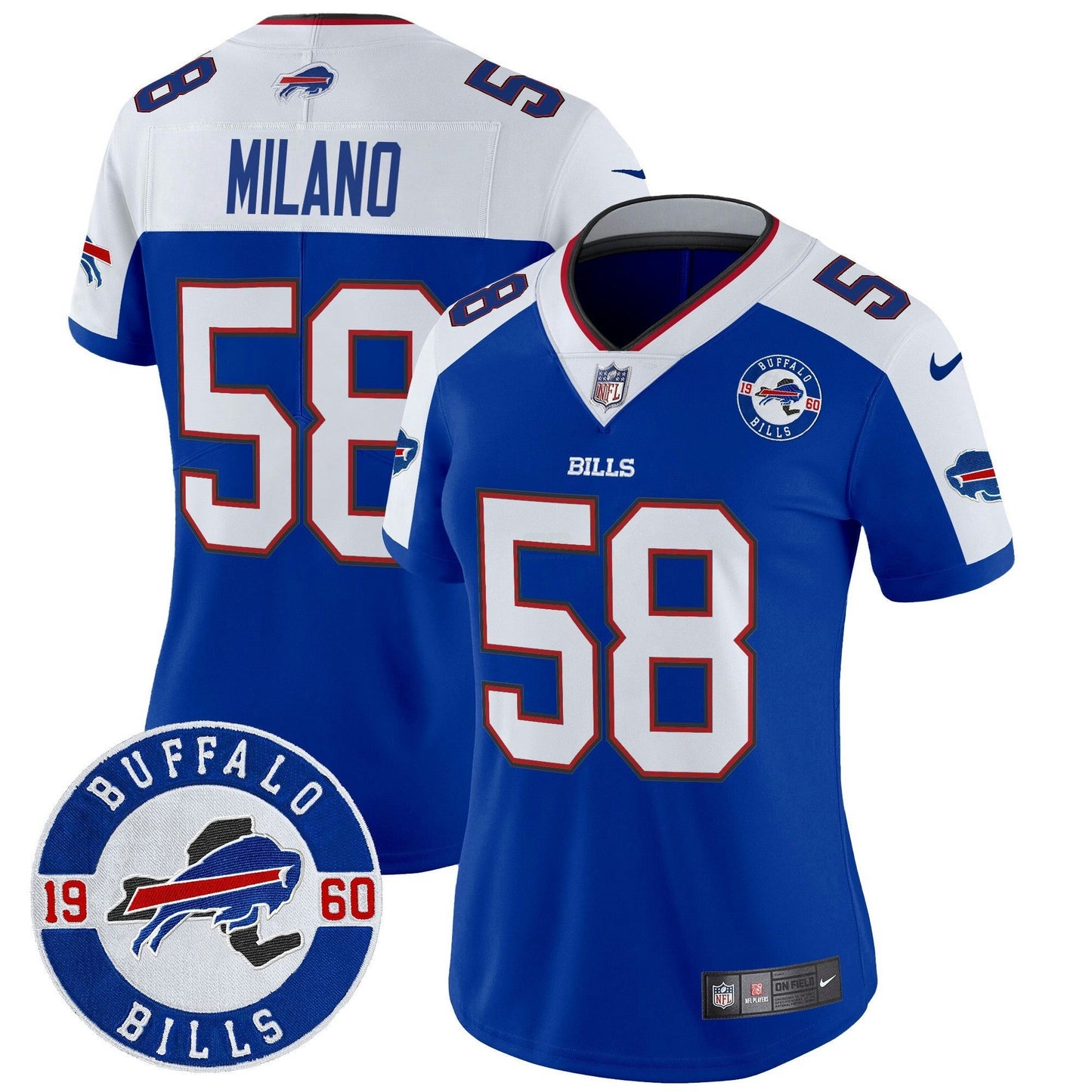 Camisa NFL Women’s Buffalo 2024 Vapor Limited Jersey – Est. 1960 Patch