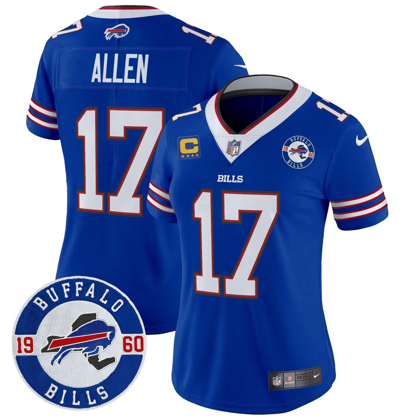 Camisa NFL Women’s Buffalo 2024 Vapor Limited Jersey – Est. 1960 Patch