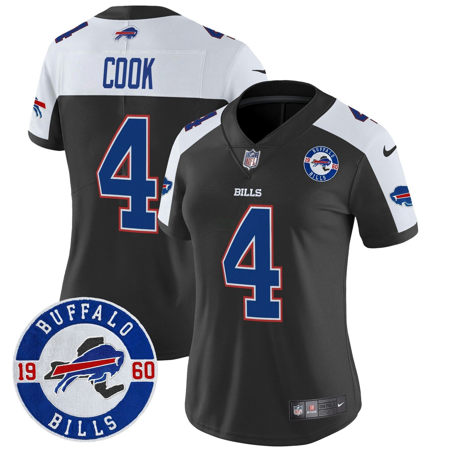 Camisa NFL Women’s Buffalo 2024 Vapor Limited Jersey – Est. 1960 Patch