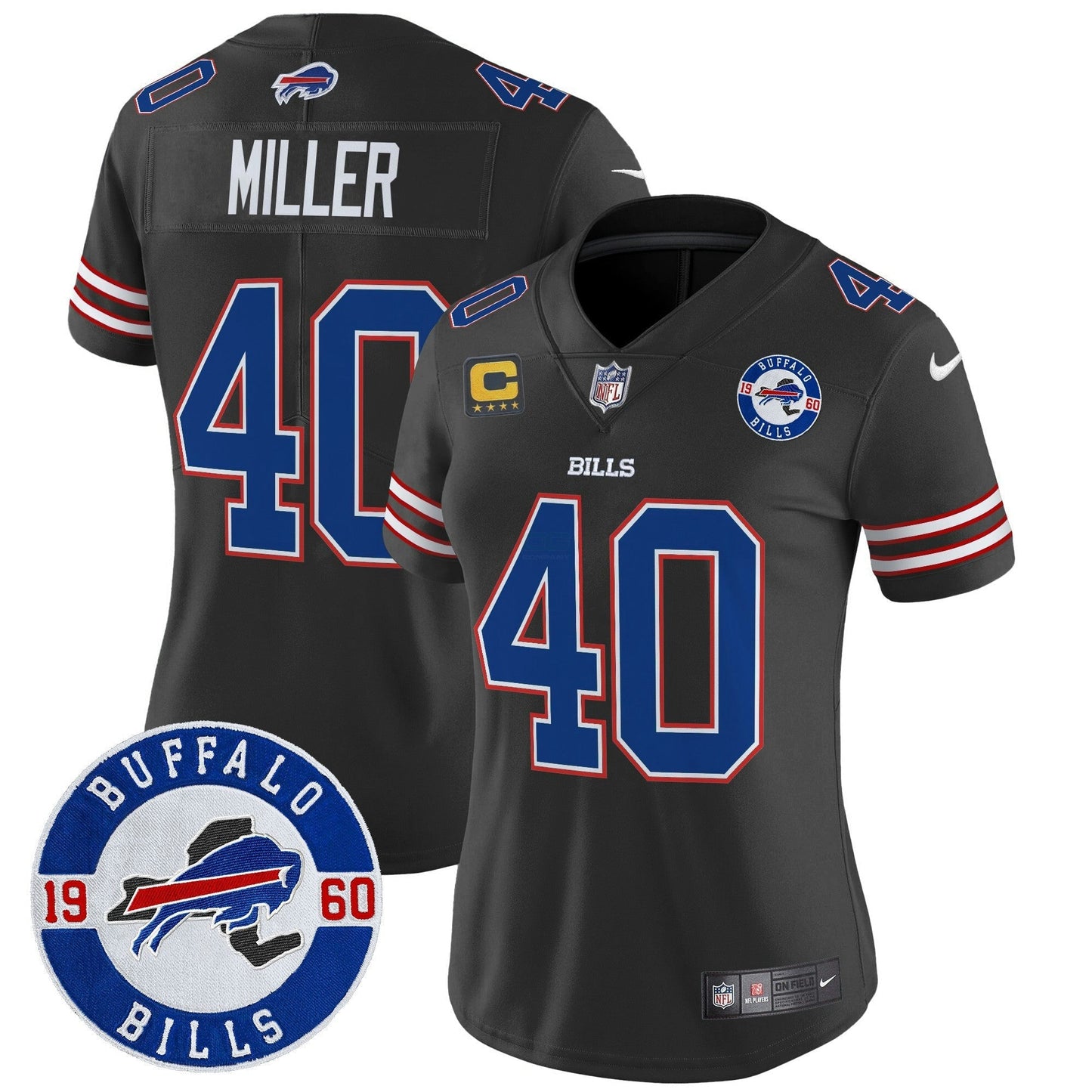 Camisa NFL Women’s Buffalo 2024 Vapor Limited Jersey – Est. 1960 Patch