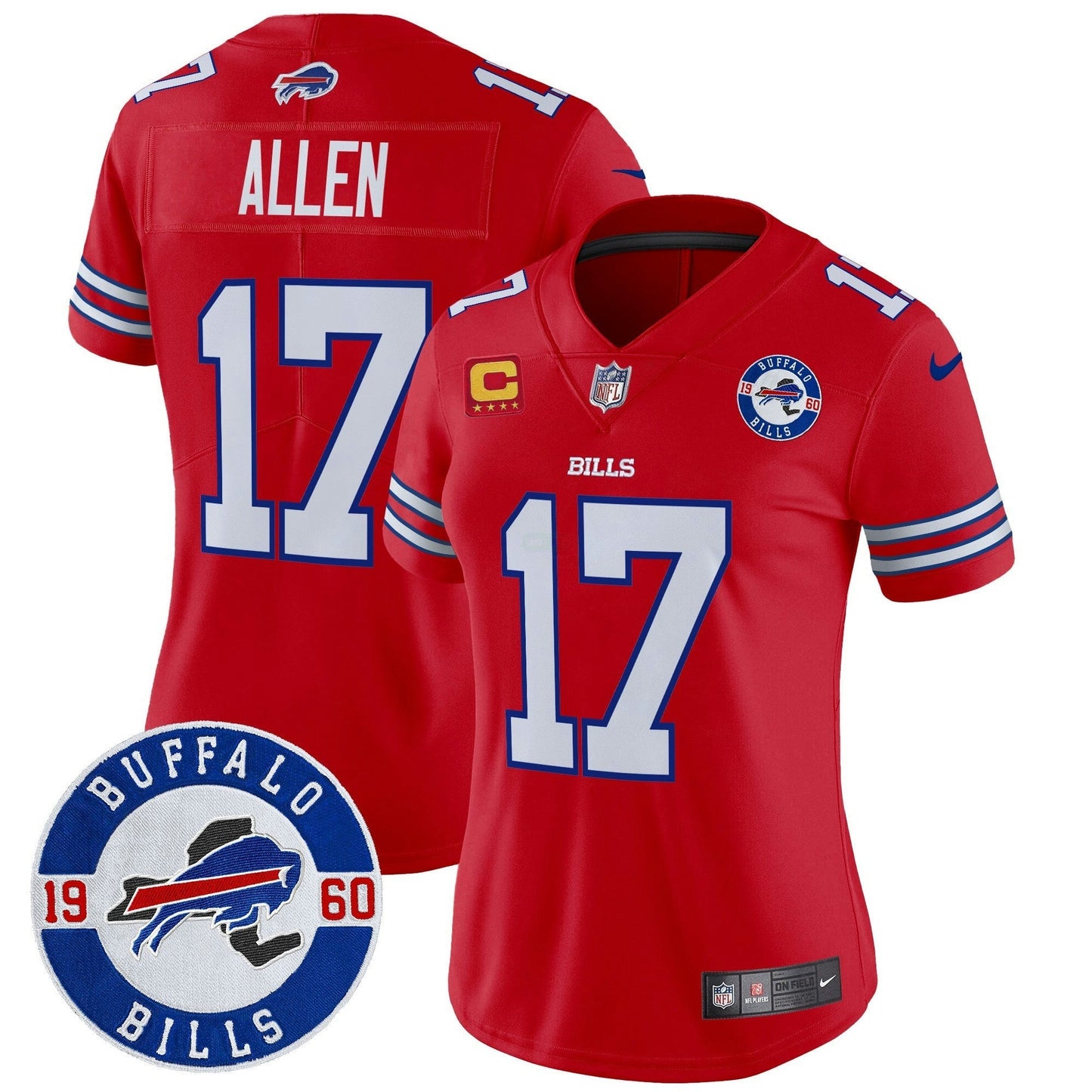 Camisa NFL Women’s Buffalo 2024 Vapor Limited Jersey – Est. 1960 Patch