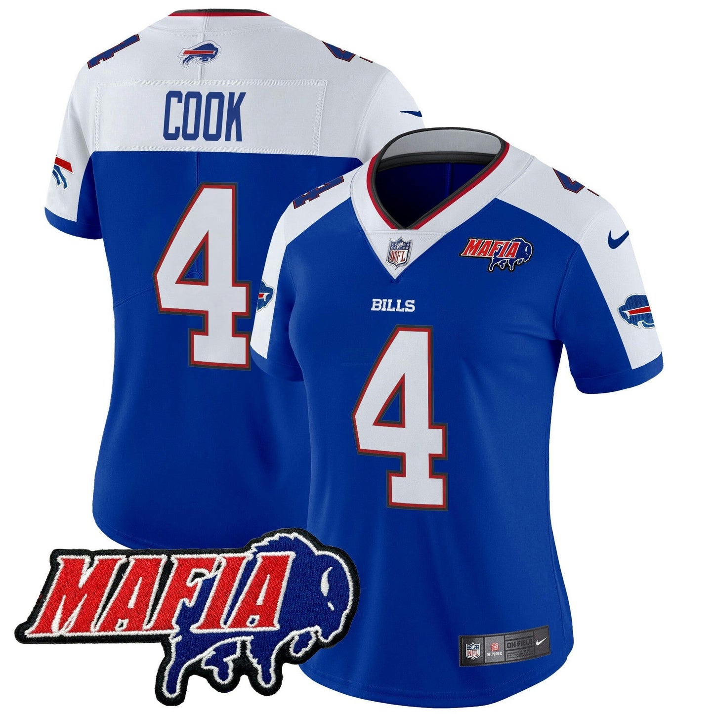 Camisa NFL Women’s Buffalo 2025 Mafia Patch Vapor Limited Jersey