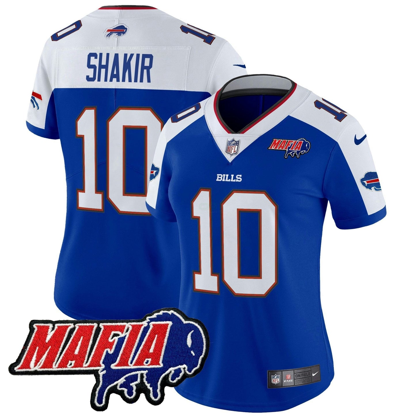 Camisa NFL Women’s Buffalo 2025 Mafia Patch Vapor Limited Jersey