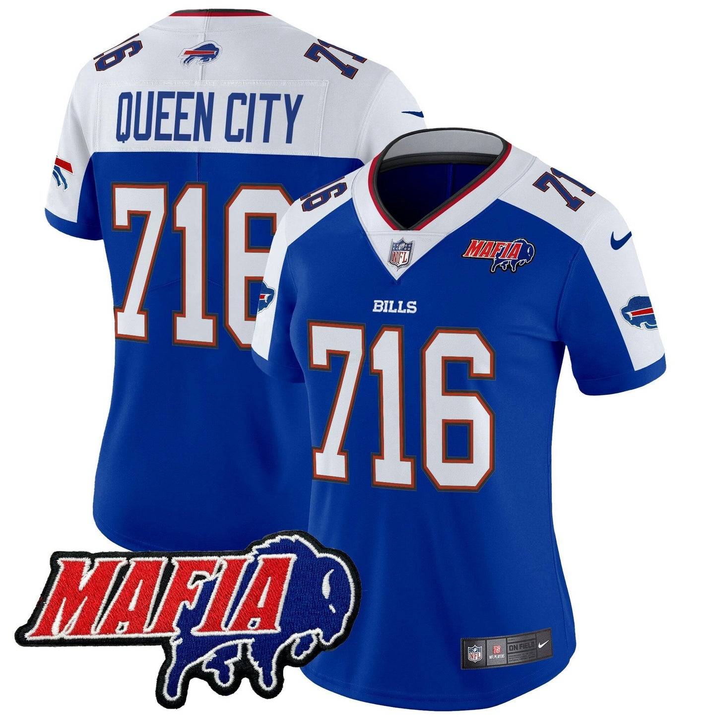 Camisa NFL Women’s Buffalo 2025 Mafia Patch Vapor Limited Jersey