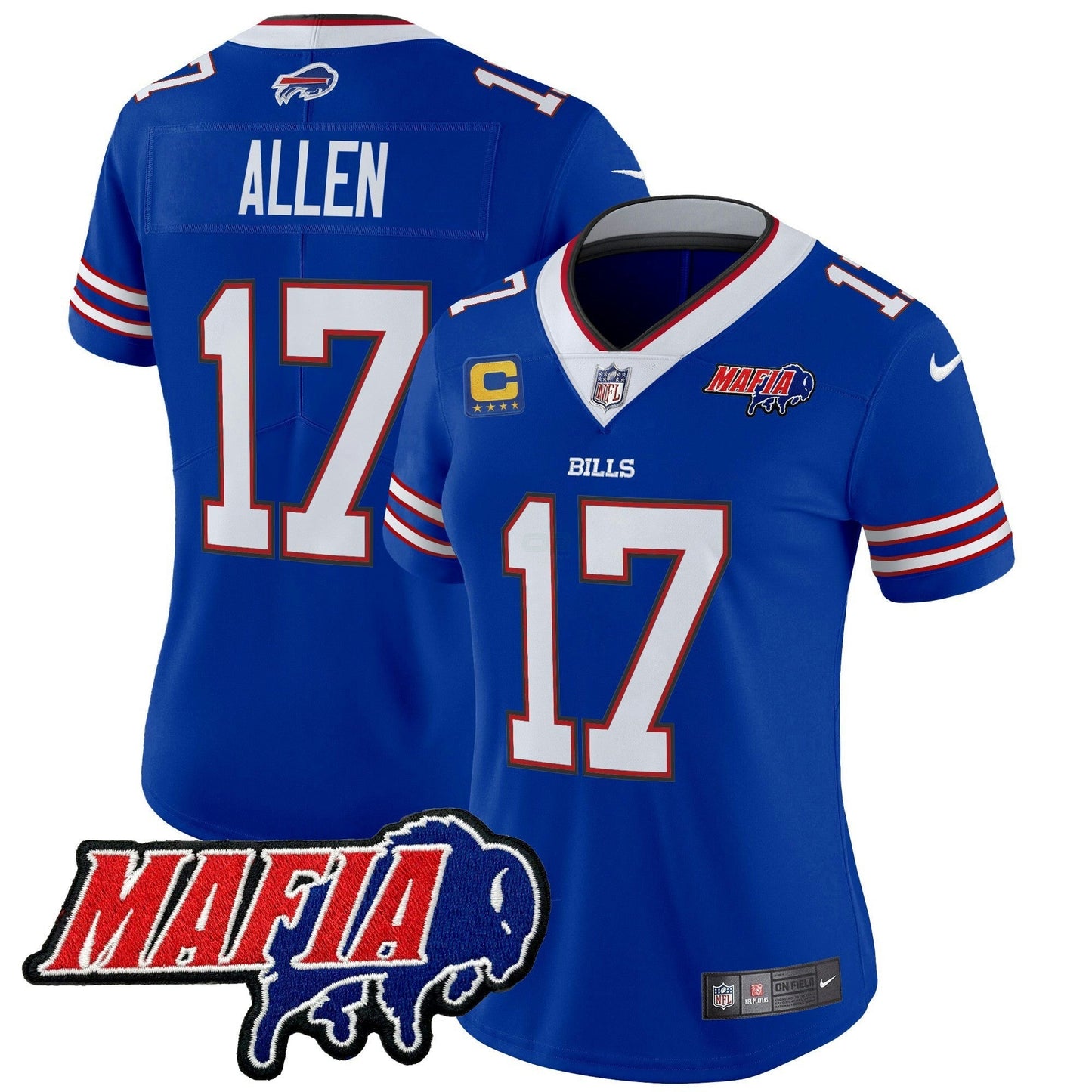 Camisa NFL Women’s Buffalo 2025 Mafia Patch Vapor Limited Jersey