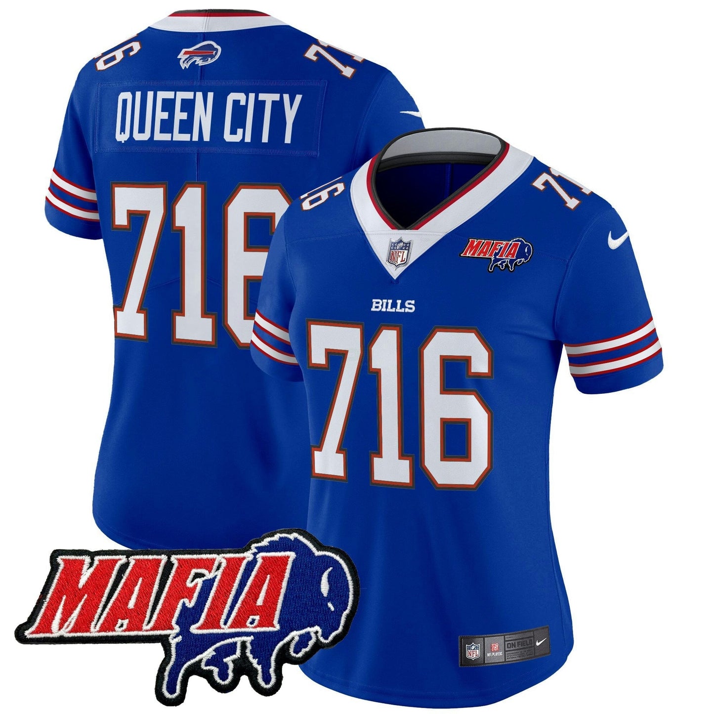 Camisa NFL Women’s Buffalo 2025 Mafia Patch Vapor Limited Jersey
