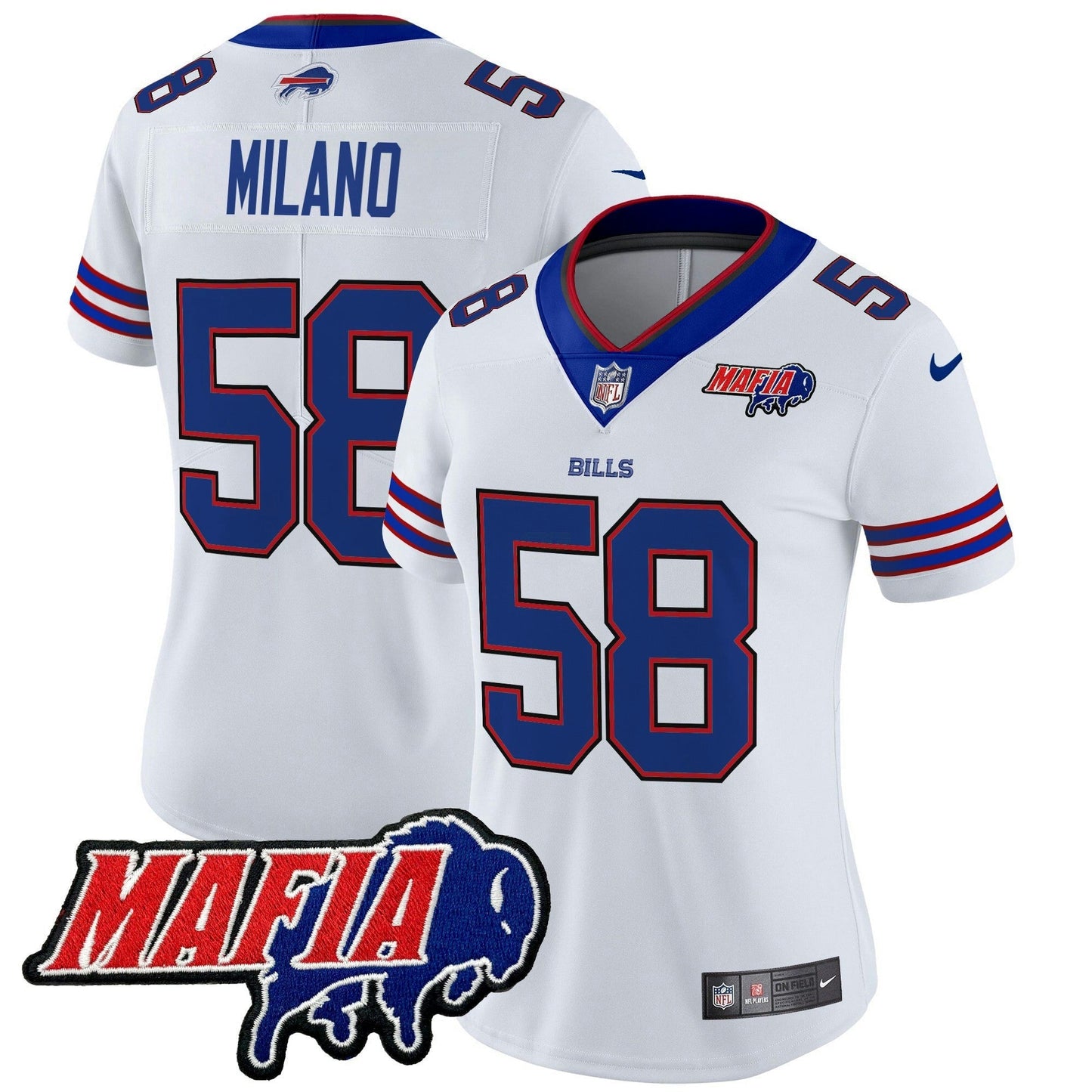 Camisa NFL Women’s Buffalo 2025 Mafia Patch Vapor Limited Jersey