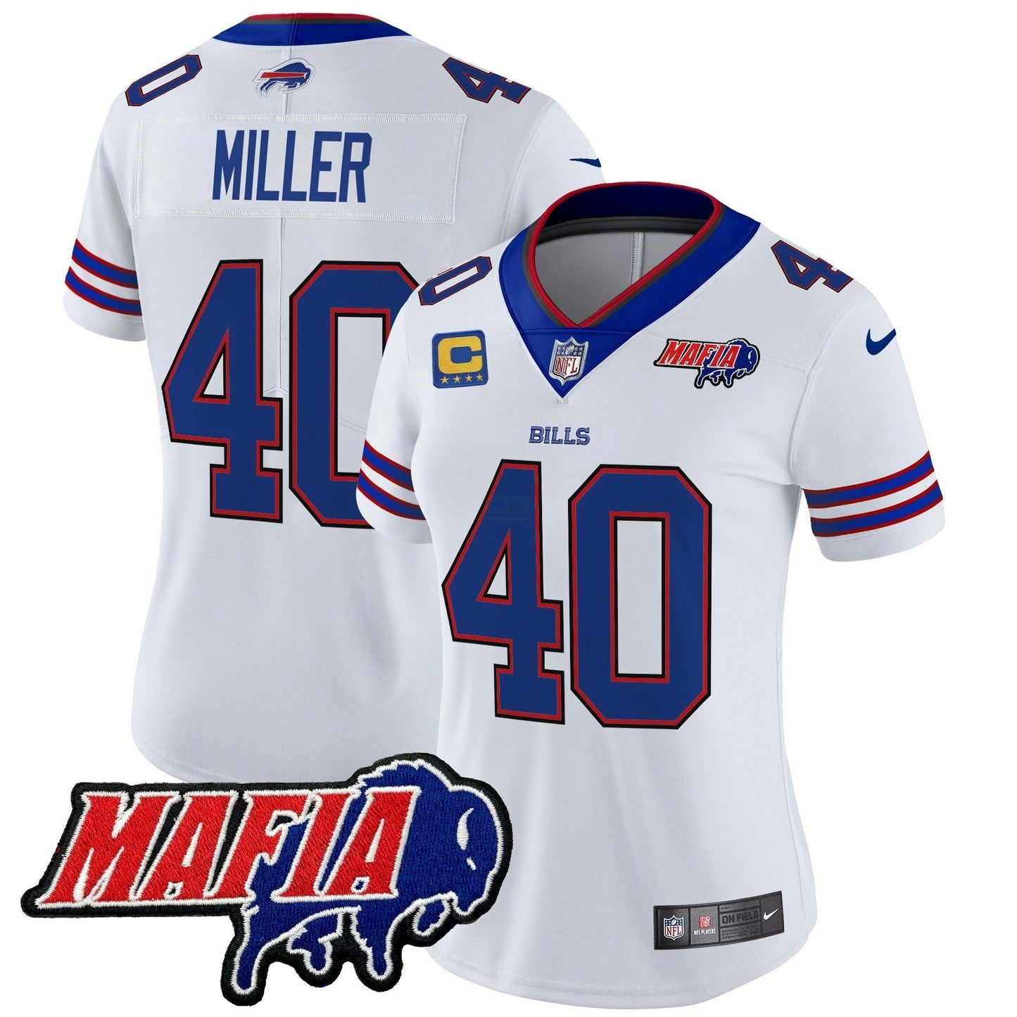 Camisa NFL Women’s Buffalo 2025 Mafia Patch Vapor Limited Jersey