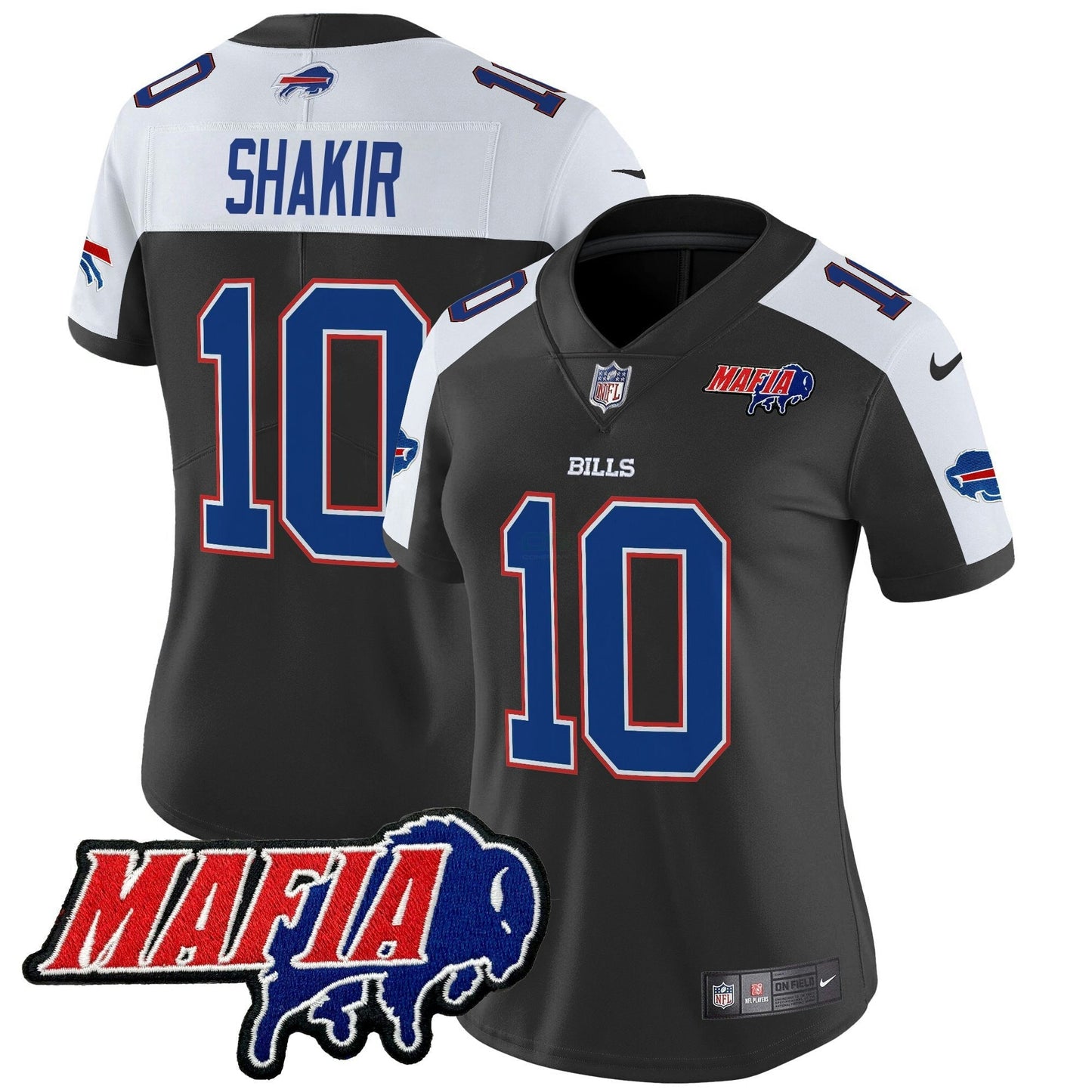 Camisa NFL Women’s Buffalo 2025 Mafia Patch Vapor Limited Jersey