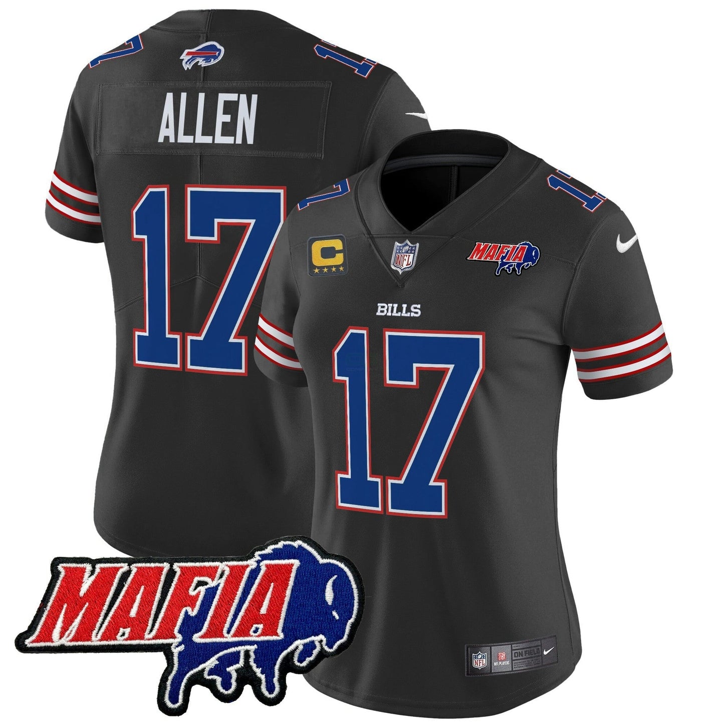 Camisa NFL Women’s Buffalo 2025 Mafia Patch Vapor Limited Jersey