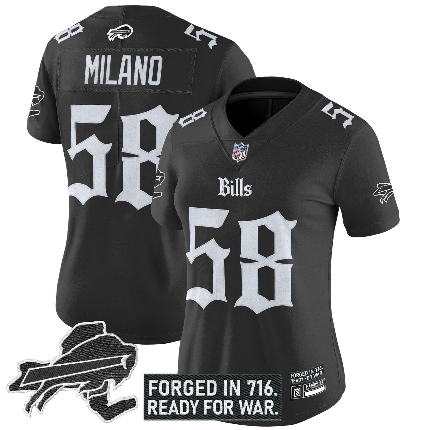 Camisa NFL Women’s Buffalo ‘Gothic Cold Front Edition’ Vapor Limited Jersey