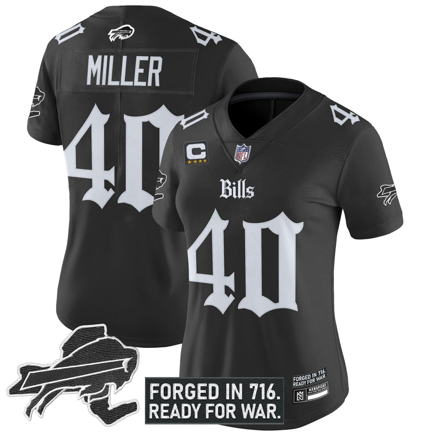 Camisa NFL Women’s Buffalo ‘Gothic Cold Front Edition’ Vapor Limited Jersey