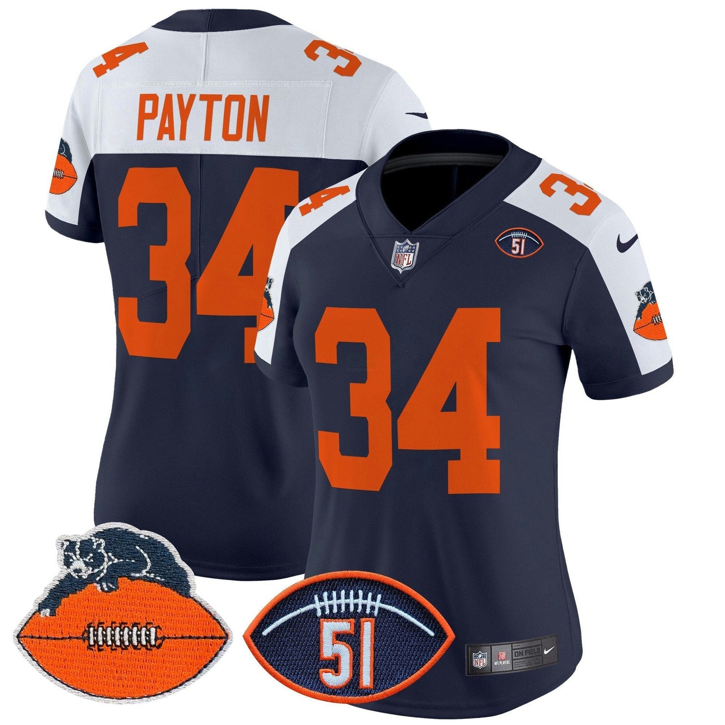 Camisa NFL Women’s Chicago Dick Butkus Patch Throwback Vapor Limited Jersey