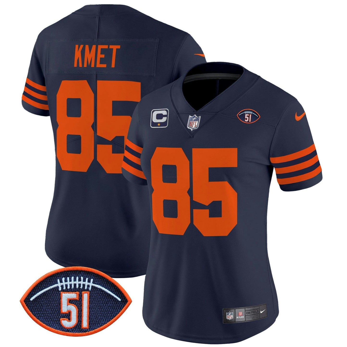 Camisa NFL Women’s Chicago Dick Butkus Patch Throwback Vapor Limited Jersey