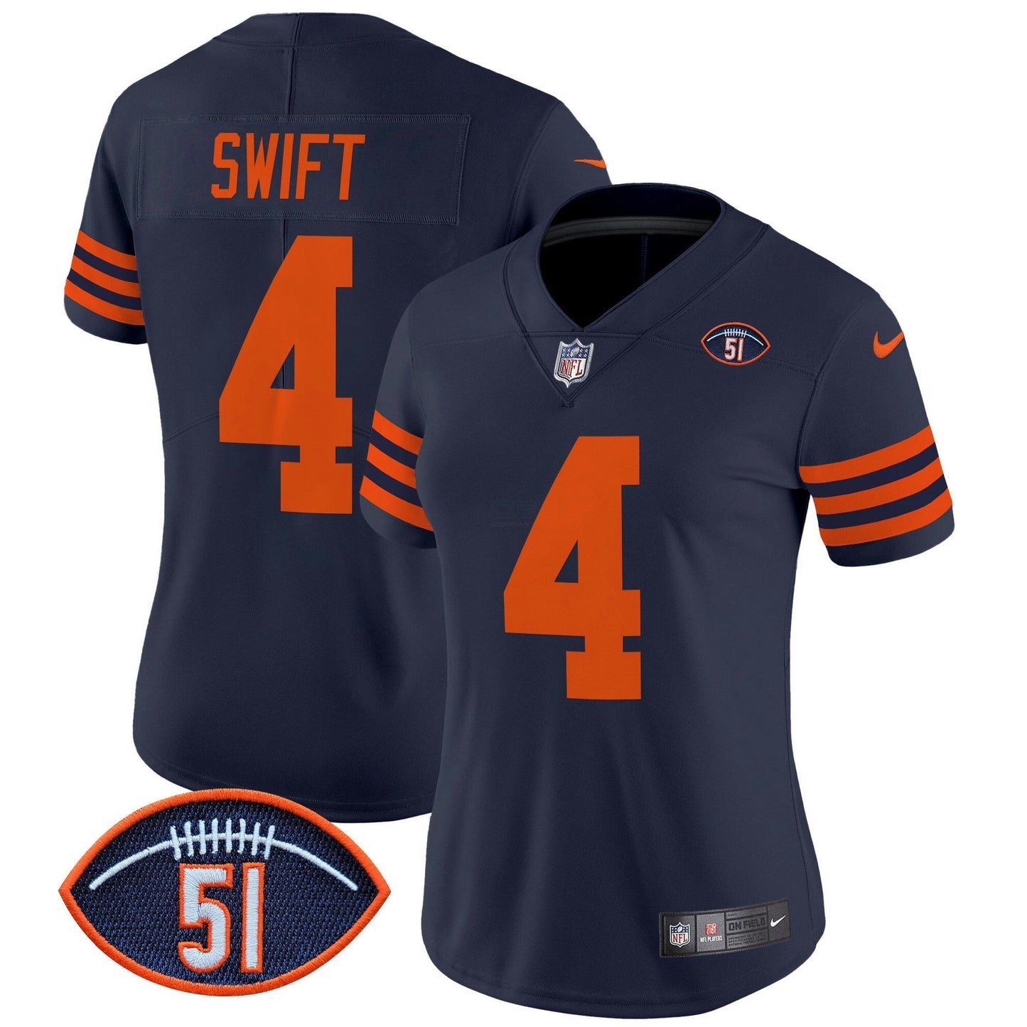 Camisa NFL Women’s Chicago Dick Butkus Patch Throwback Vapor Limited Jersey