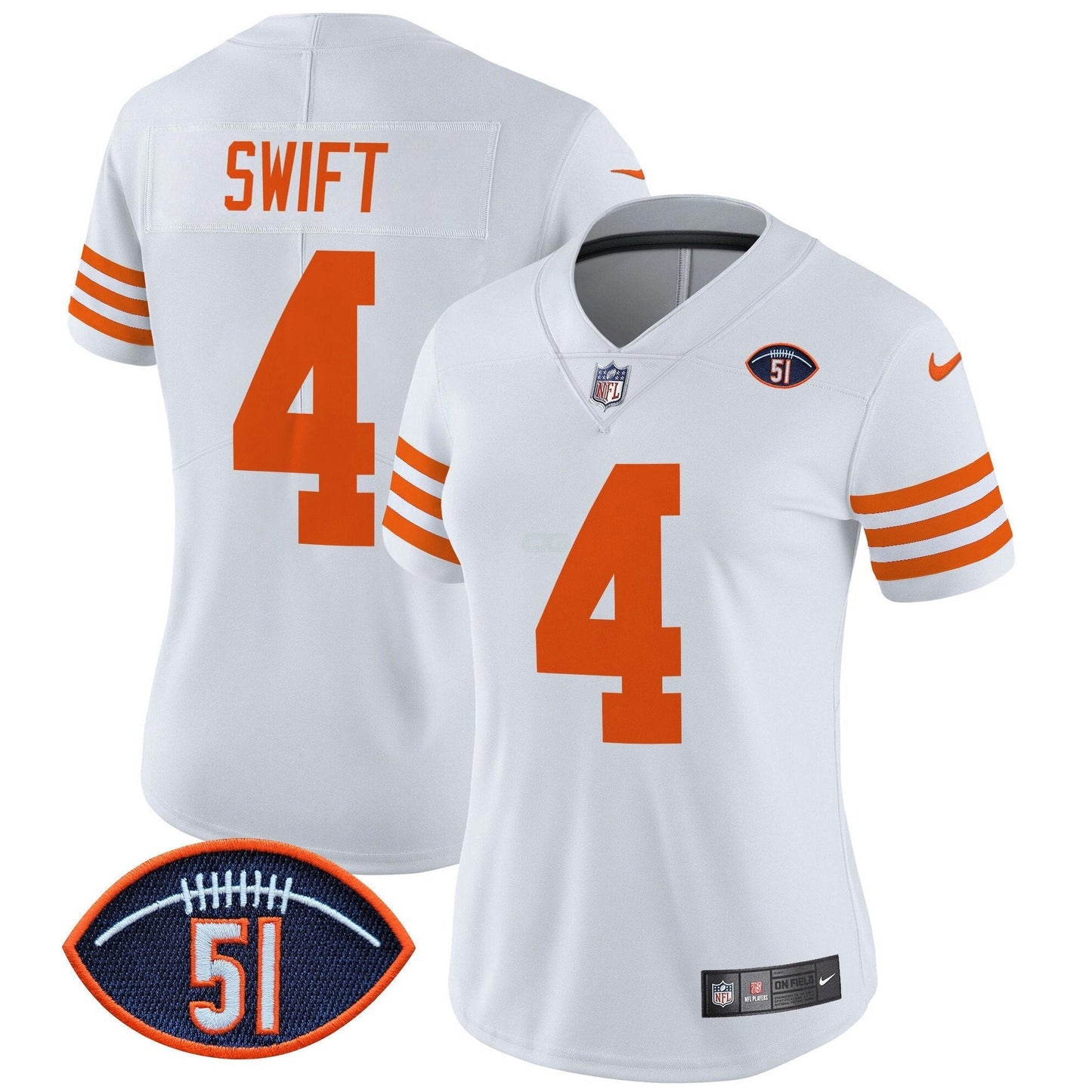 Camisa NFL Women’s Chicago Dick Butkus Patch Throwback Vapor Limited Jersey