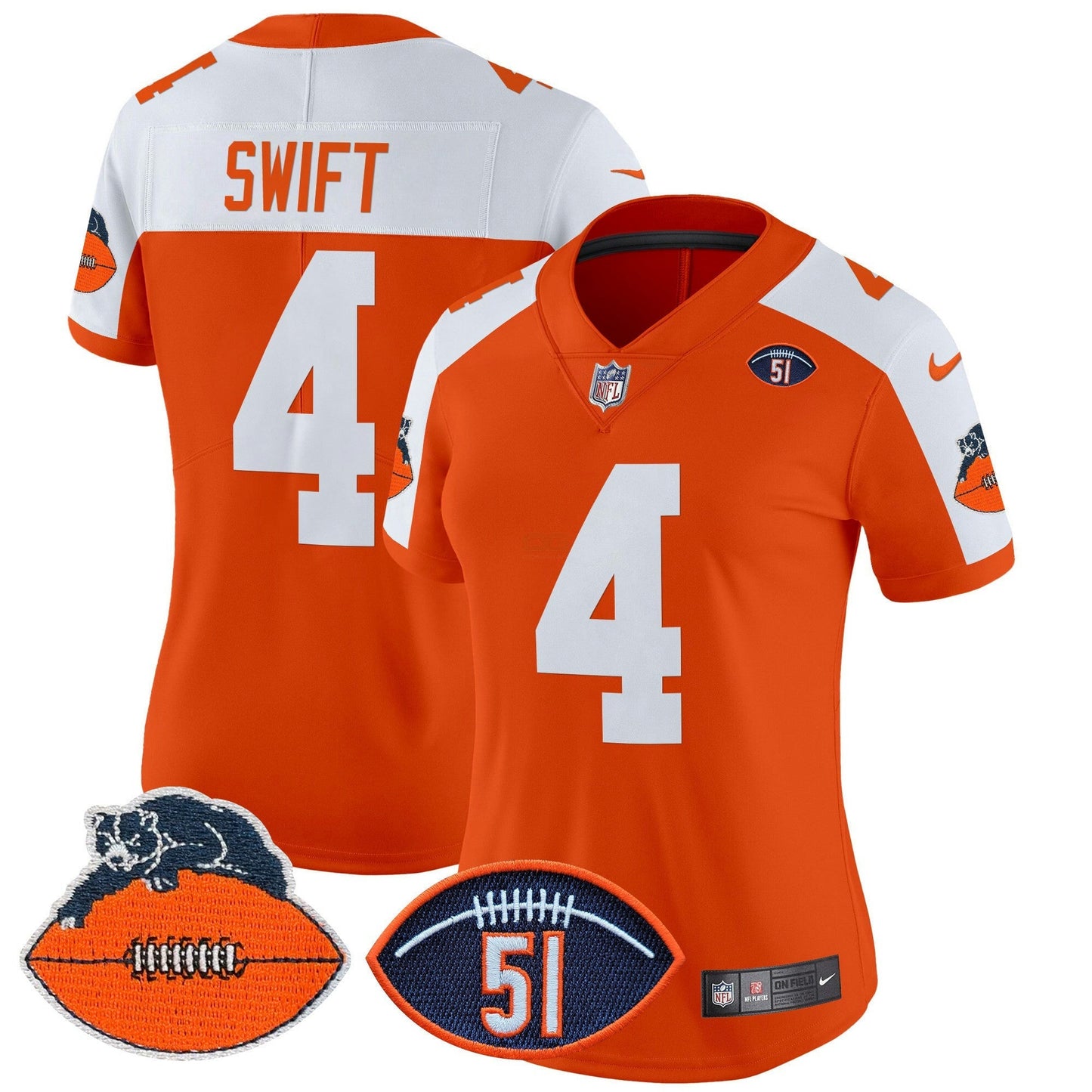 Camisa NFL Women’s Chicago Dick Butkus Patch Throwback Vapor Limited Jersey