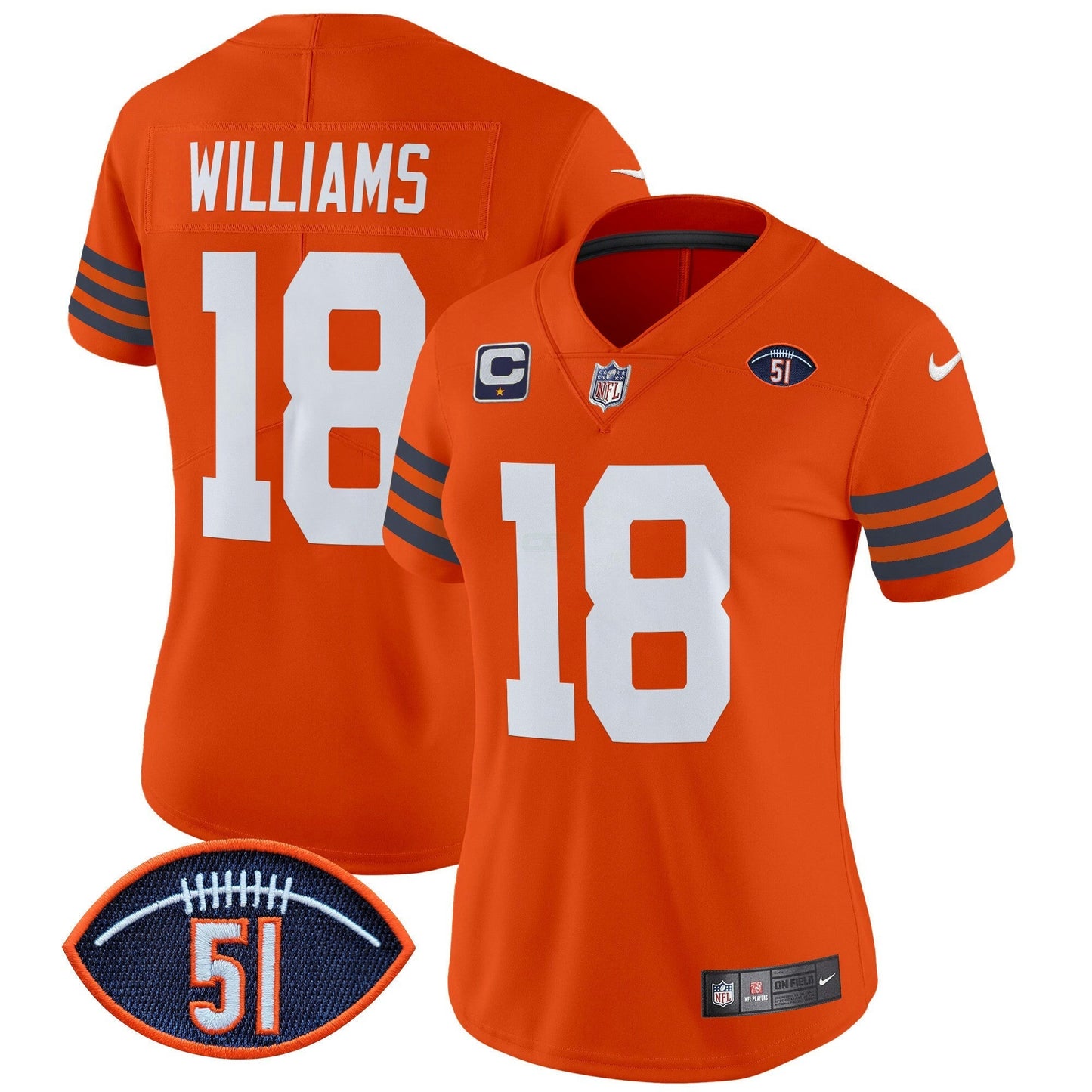 Camisa NFL Women’s Chicago Dick Butkus Patch Throwback Vapor Limited Jersey