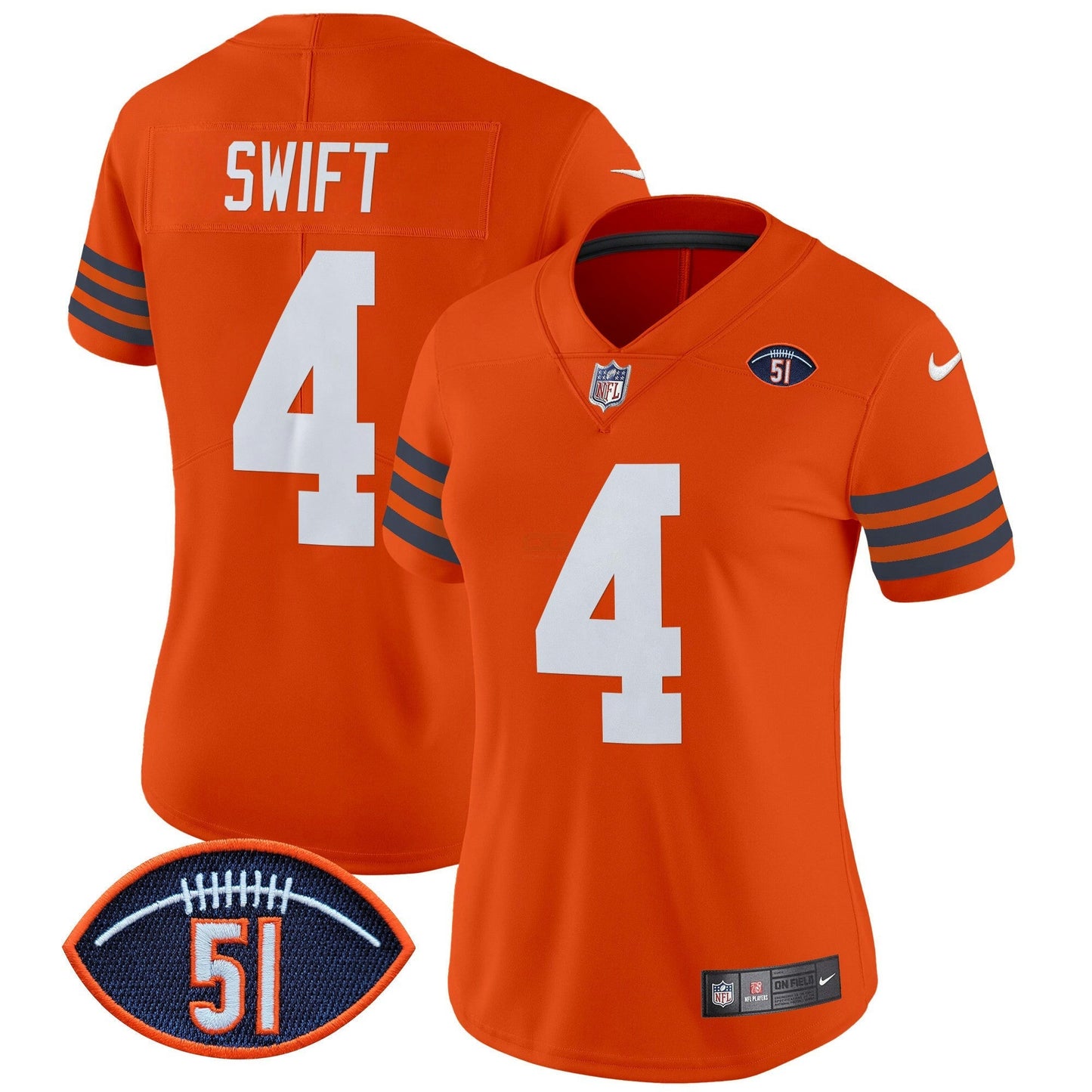 Camisa NFL Women’s Chicago Dick Butkus Patch Throwback Vapor Limited Jersey
