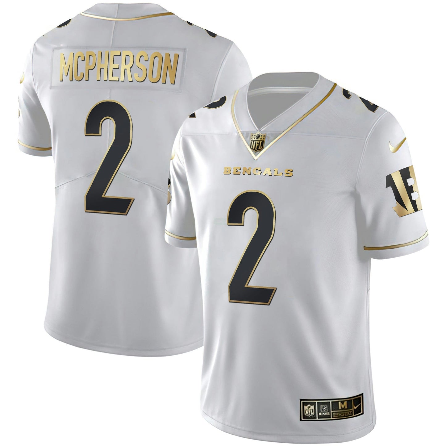 Camisa NFL Women’s Cincinnati Branca Dourada & Preta Dourada Jersey