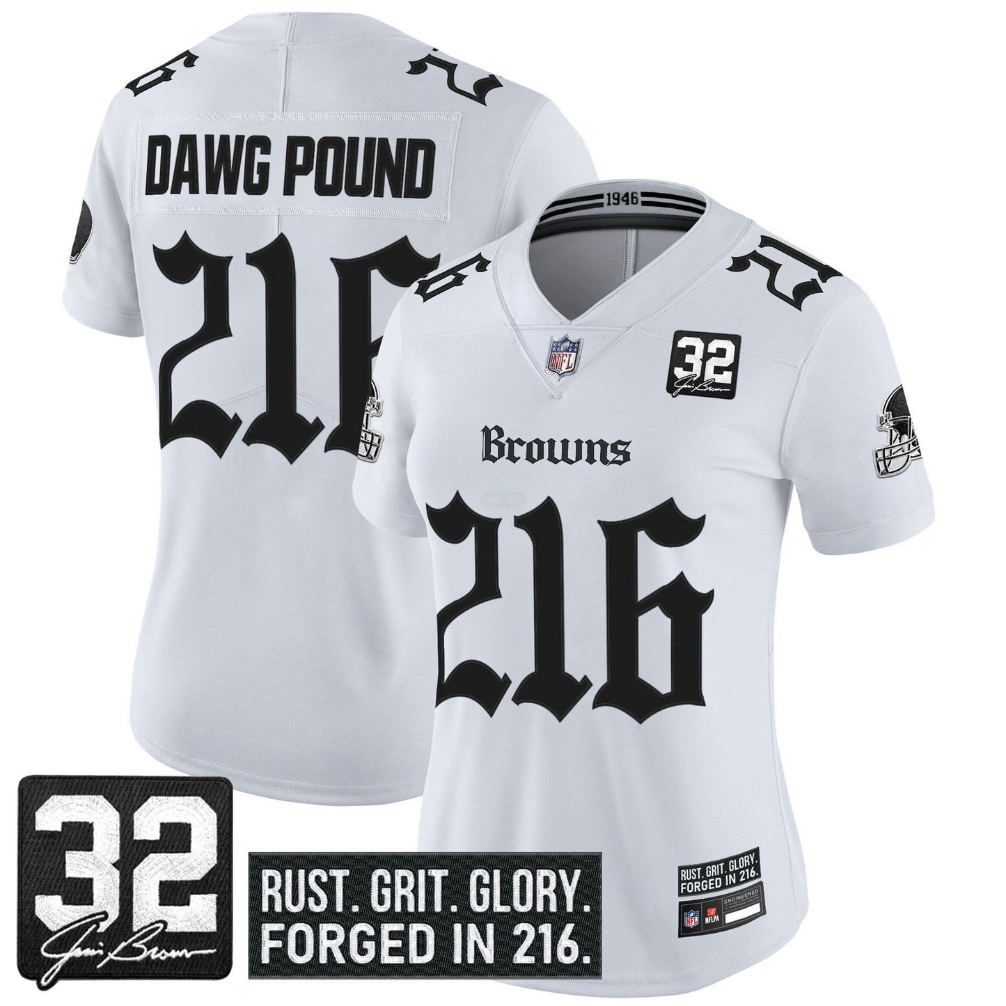 Camisa NFL Women’s Cleveland ‘Gothic Dawg Shadows Drop’ Vapor Limited Jersey