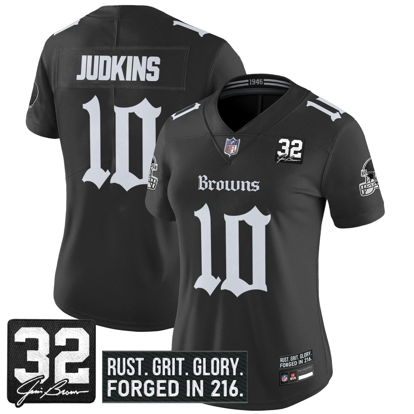 Camisa NFL Women’s Cleveland ‘Gothic Dawg Shadows Drop’ Vapor Limited Jersey
