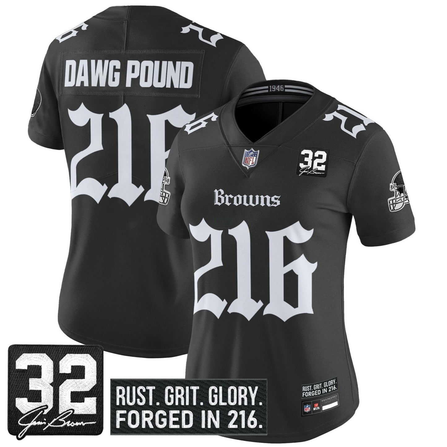 Camisa NFL Women’s Cleveland ‘Gothic Dawg Shadows Drop’ Vapor Limited Jersey