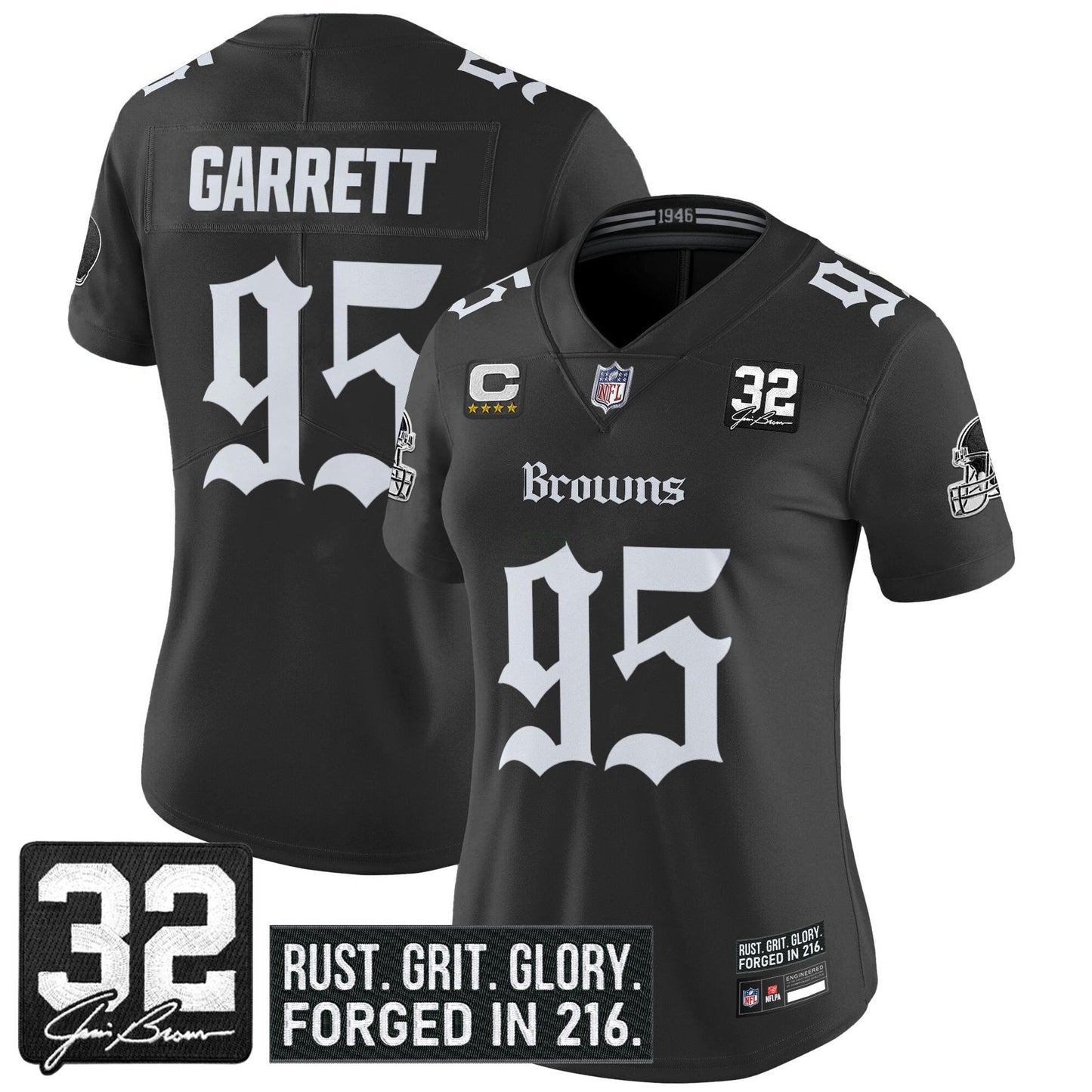 Camisa NFL Women’s Cleveland ‘Gothic Dawg Shadows Drop’ Vapor Limited Jersey