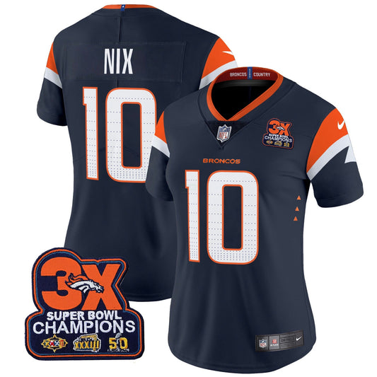 Camisa NFL Women’s Denver 3-Time Champions Patch Vapor Limited Jersey