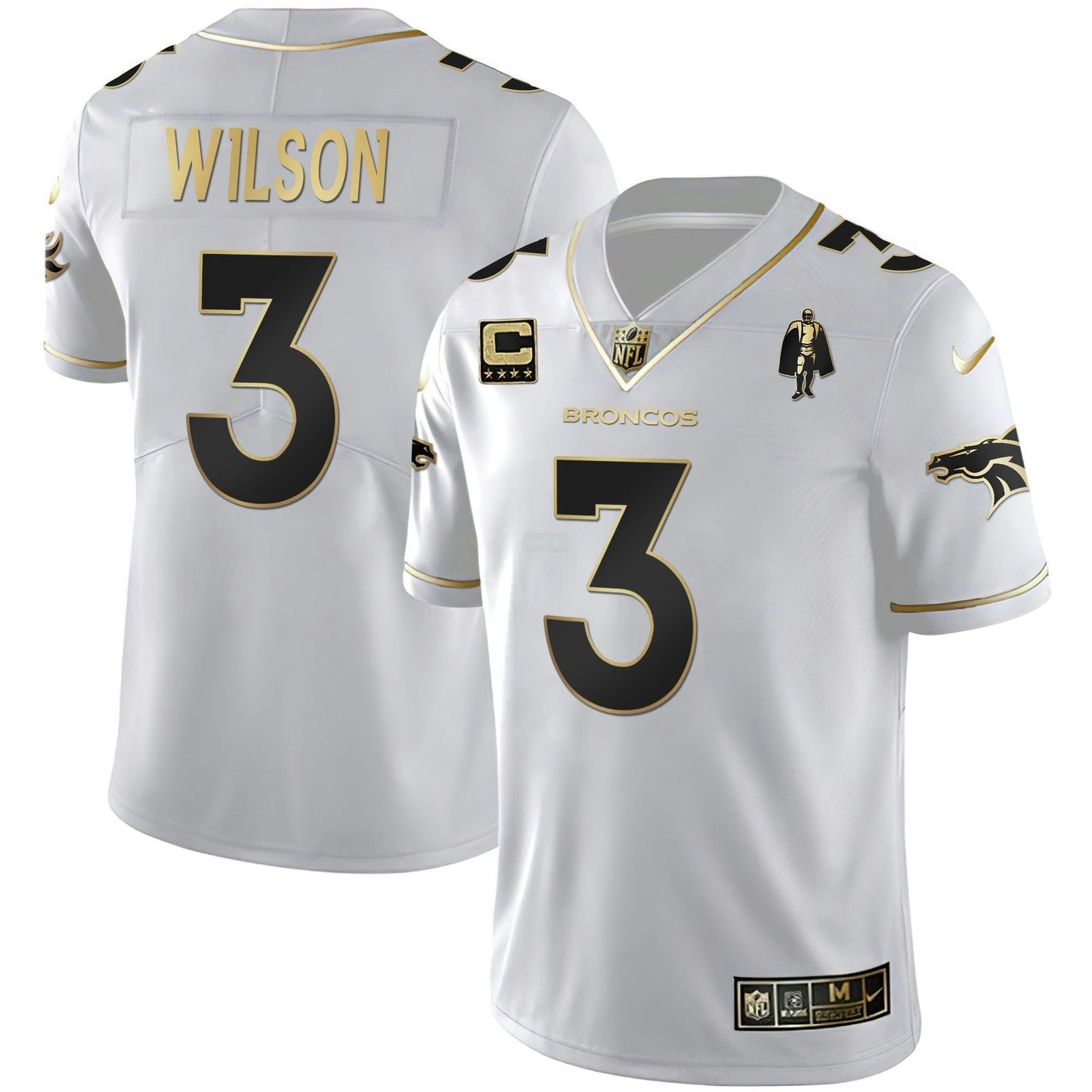 Camisa NFL Women’s Denver Branca Dourada and Preta Dourada Jersey