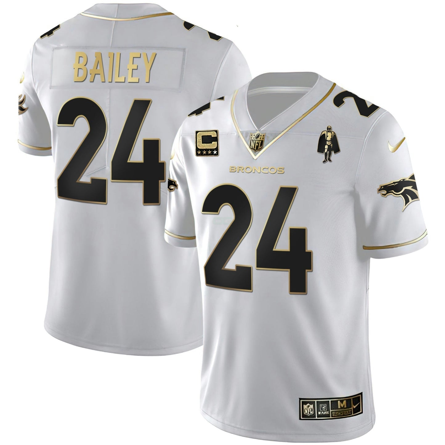 Camisa NFL Women’s Denver Branca Dourada and Preta Dourada Jersey