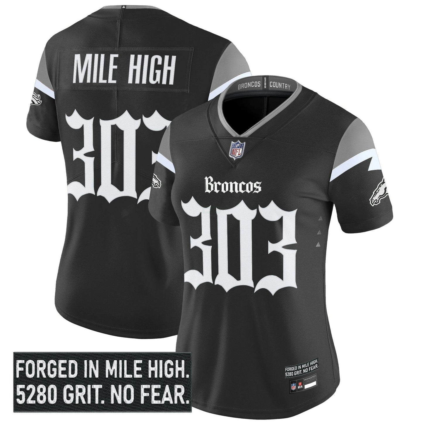 Camisa NFL Women’s Denver ‘Gothic Mile High Shadows Edition’ Vapor Limited Jersey