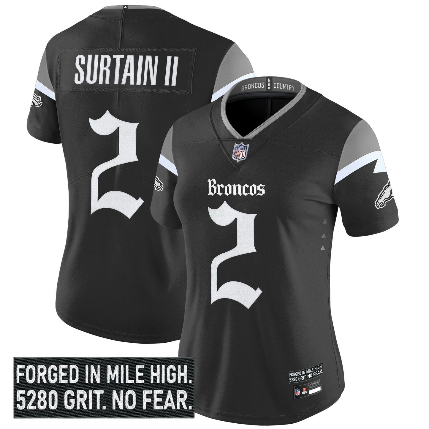 Camisa NFL Women’s Denver ‘Gothic Mile High Shadows Edition’ Vapor Limited Jersey