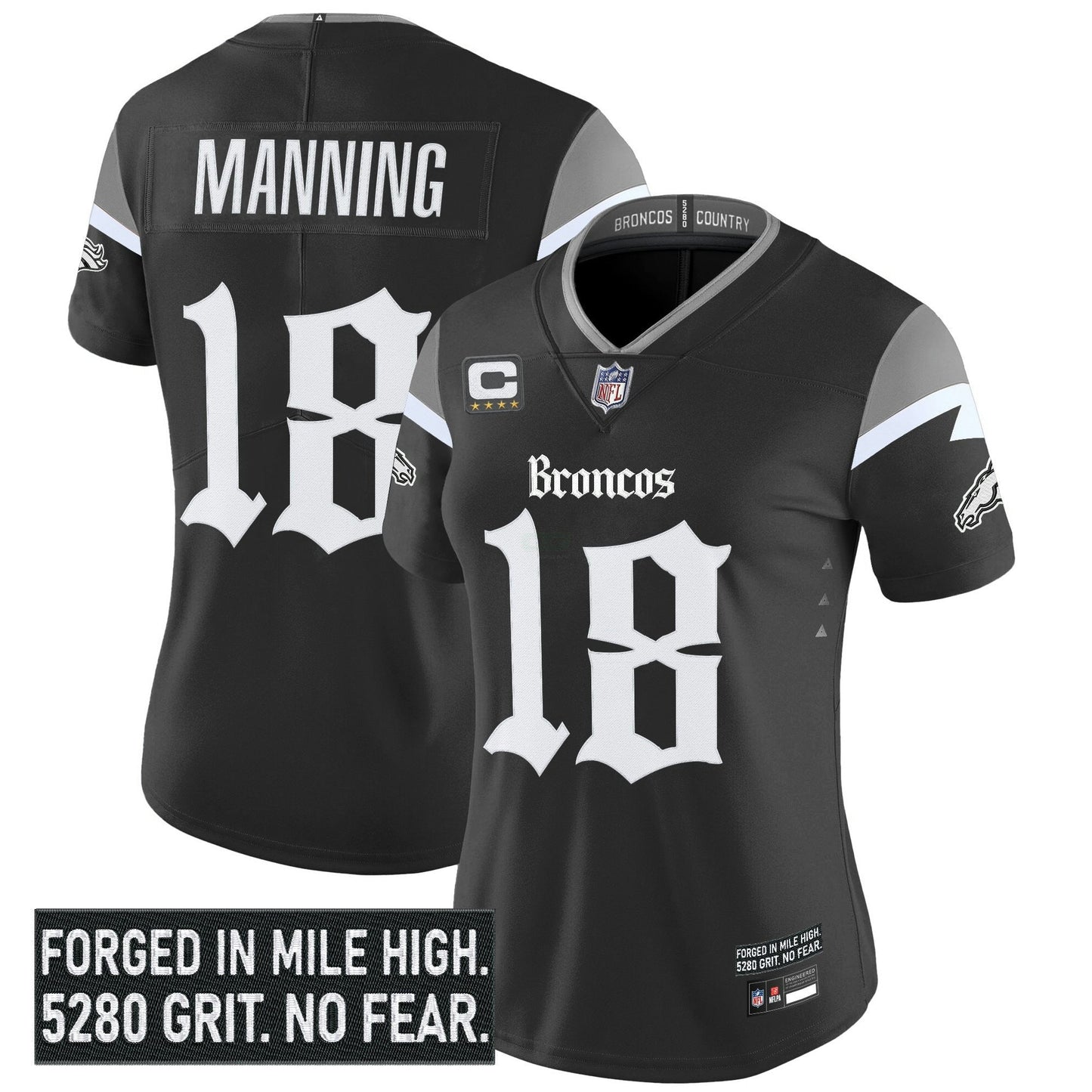 Camisa NFL Women’s Denver ‘Gothic Mile High Shadows Edition’ Vapor Limited Jersey