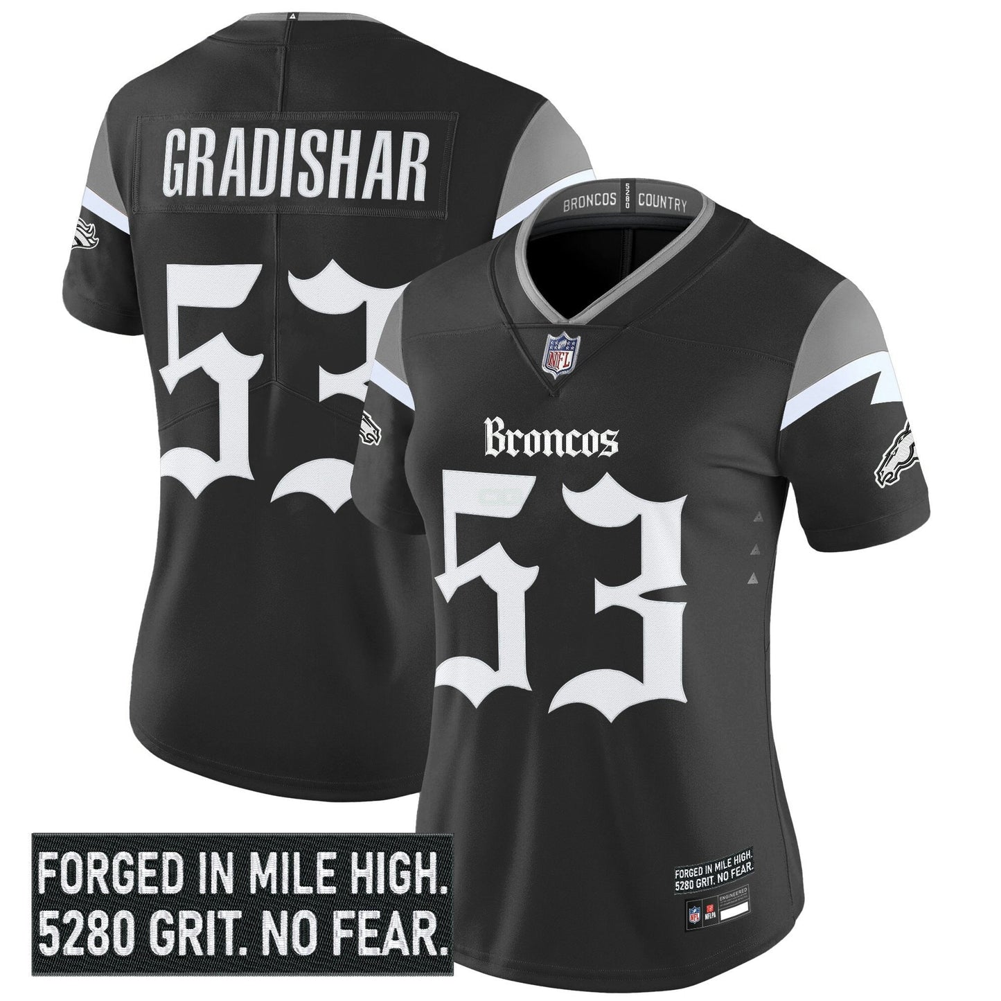 Camisa NFL Women’s Denver ‘Gothic Mile High Shadows Edition’ Vapor Limited Jersey