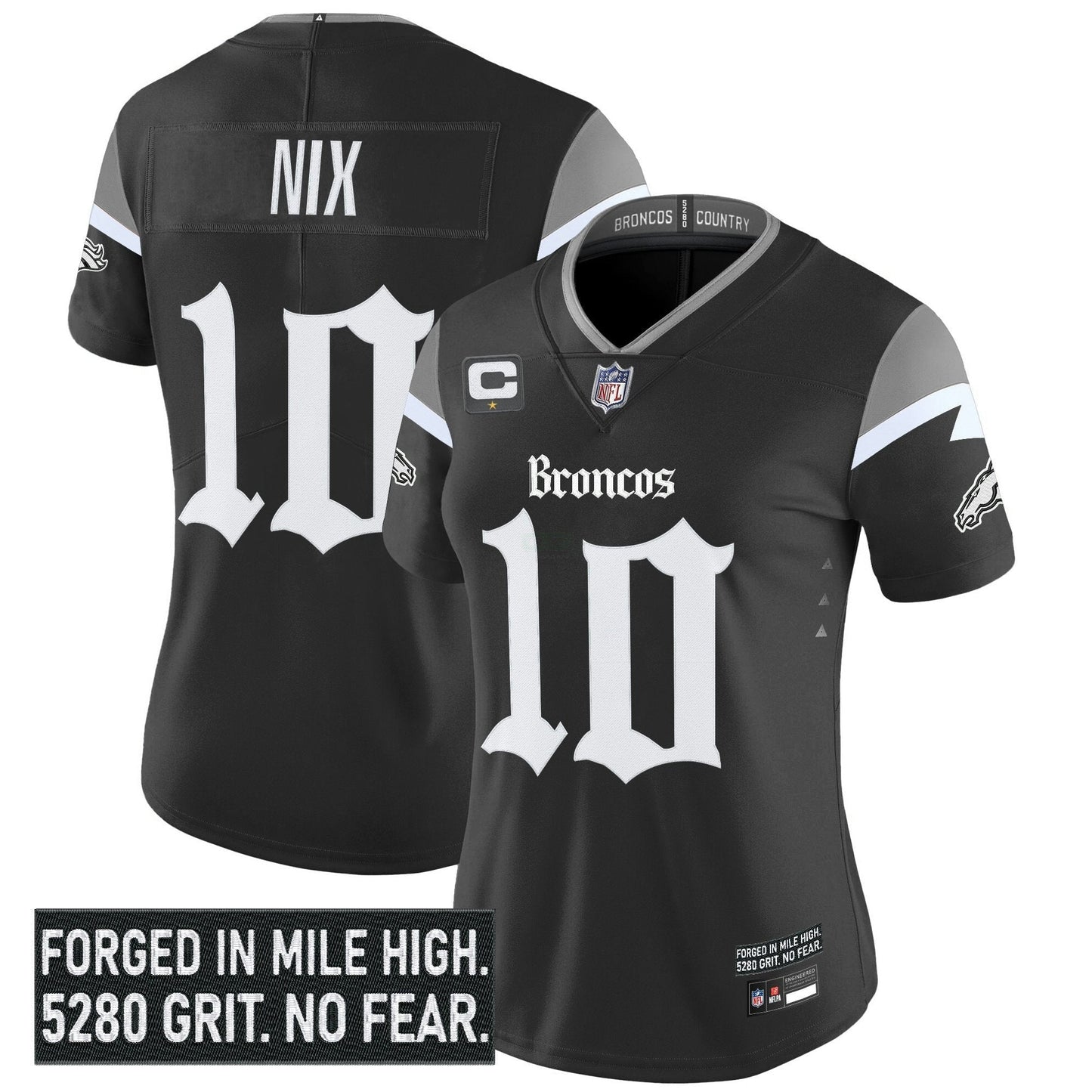 Camisa NFL Women’s Denver ‘Gothic Mile High Shadows Edition’ Vapor Limited Jersey