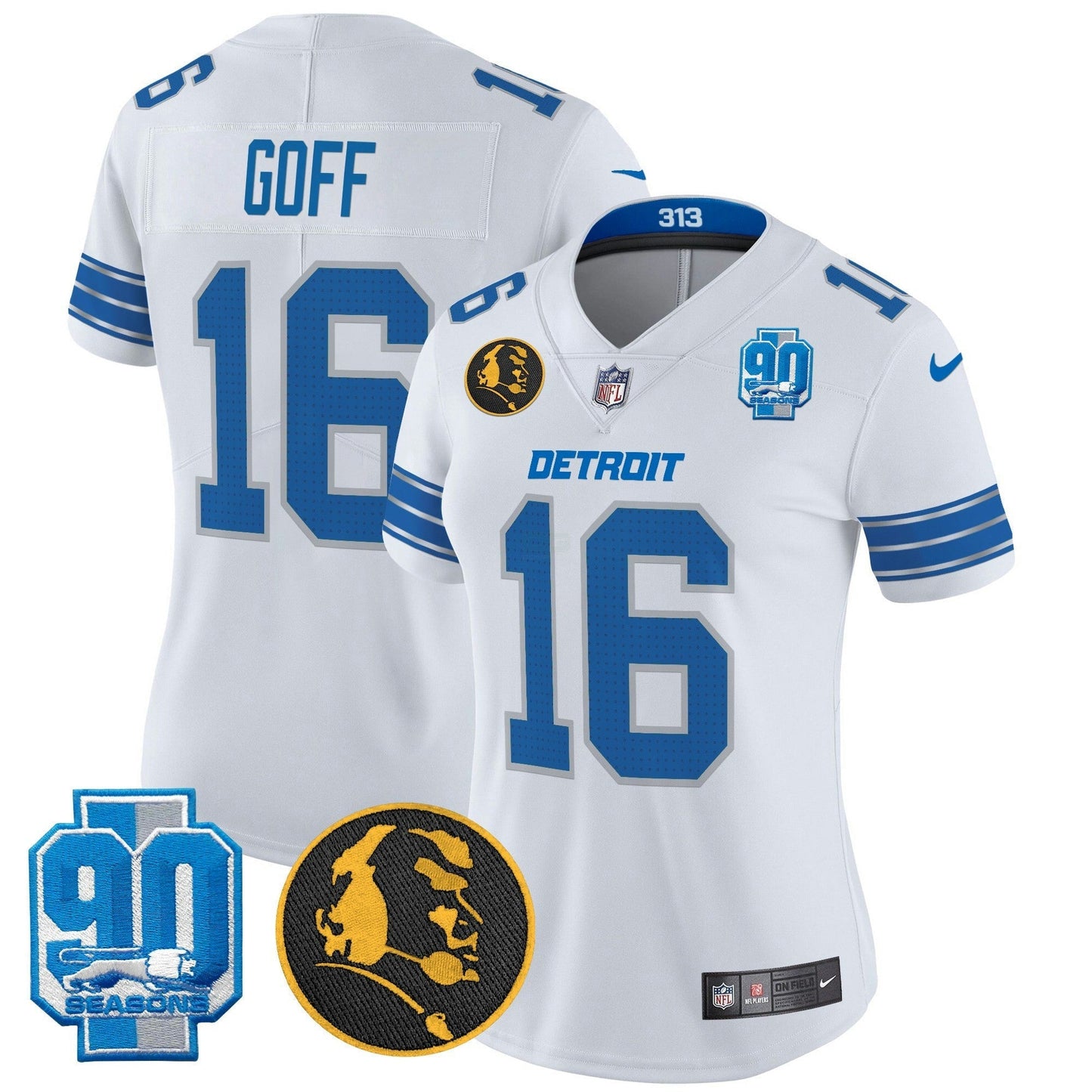 Camisa NFL Women’s Detroit 2024 90th & John Madden Patch Vapor Limited Jersey